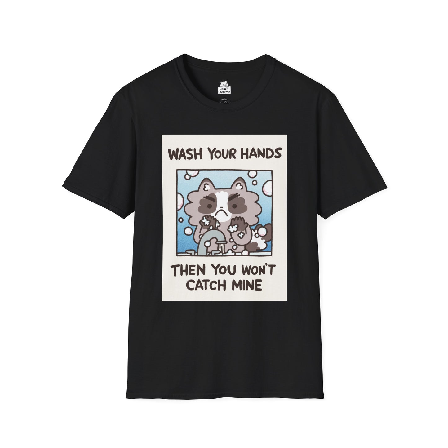 Raccoon Wash Your Hands Cute Funny T-Shirt Unisex Sarcastic Humor Shirt Cute Gift Quote Women Men Graphic Tee Color