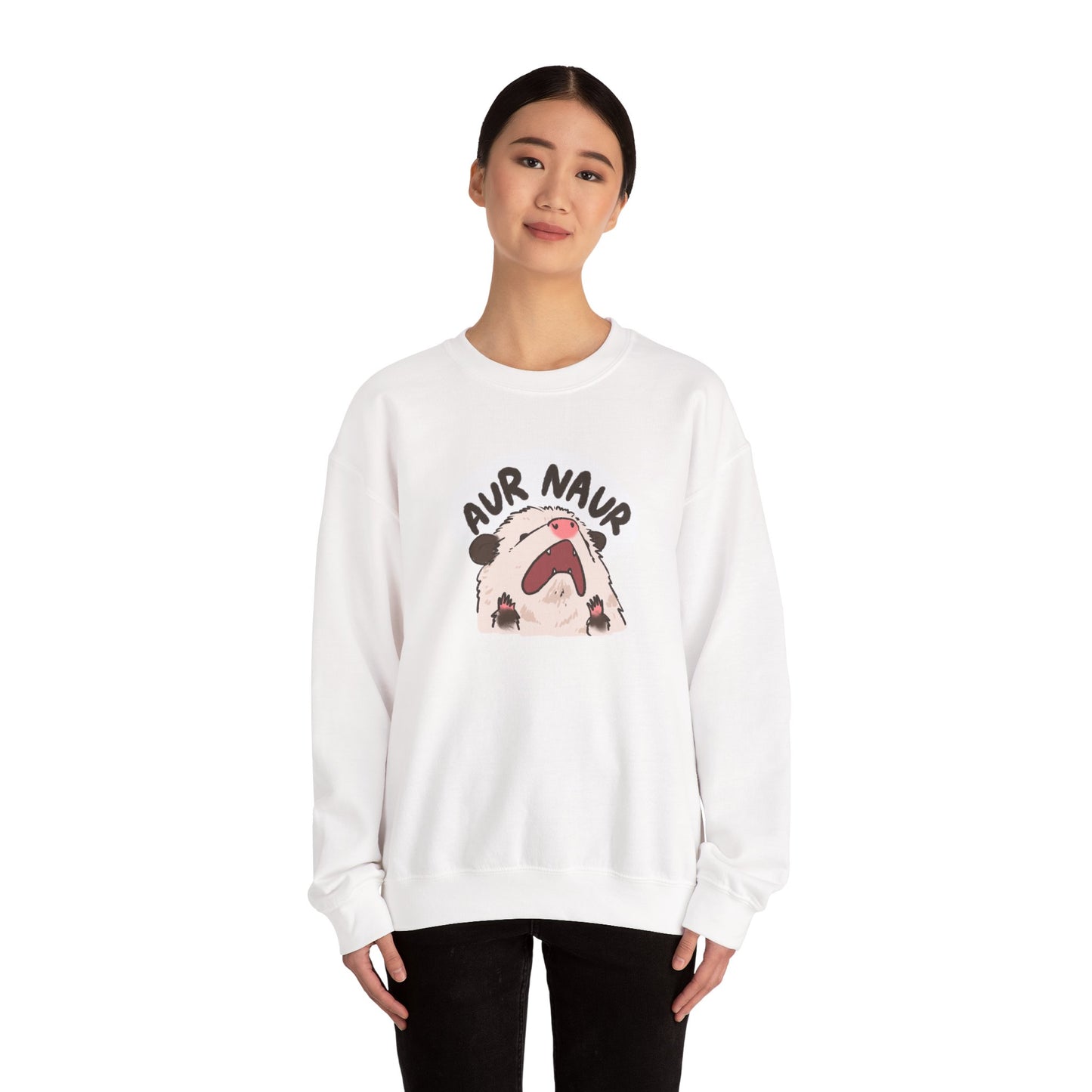 Opossum Aur Naur Funny Sweater Unisex Sarcastic Humor Sweatshirt Cute Gift Quote Women Men Graphic Positive Rejection Color For Her