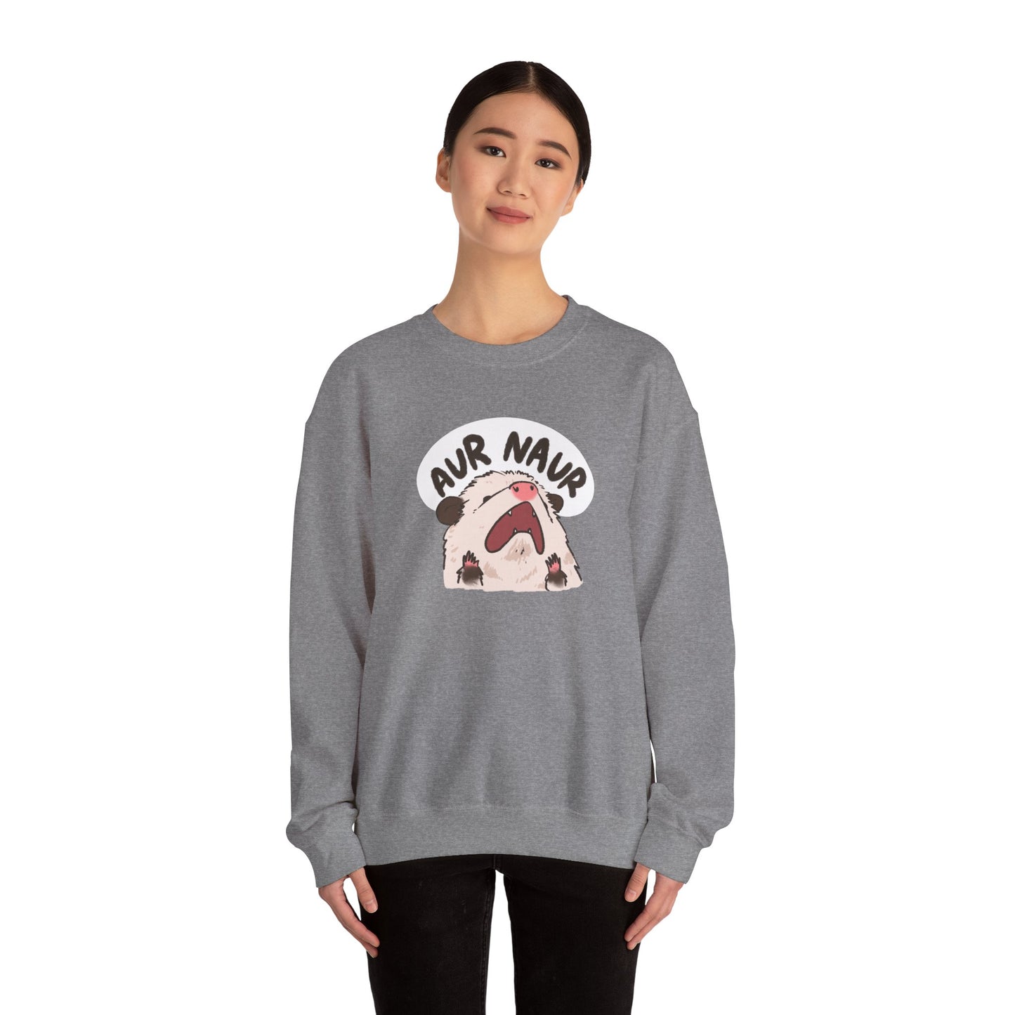 Opossum Aur Naur Funny Sweater Unisex Sarcastic Humor Sweatshirt Cute Gift Quote Women Men Graphic Positive Rejection Color For Her