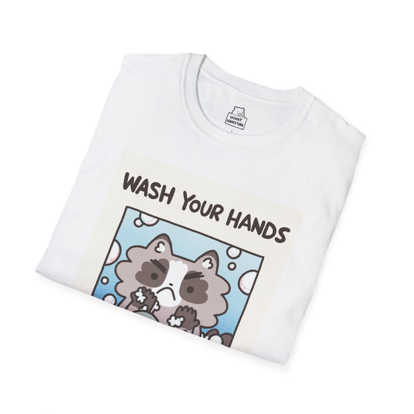 Raccoon Wash Your Hands Cute Funny T-Shirt Unisex Sarcastic Humor Shirt Cute Gift Quote Women Men Graphic Tee Color