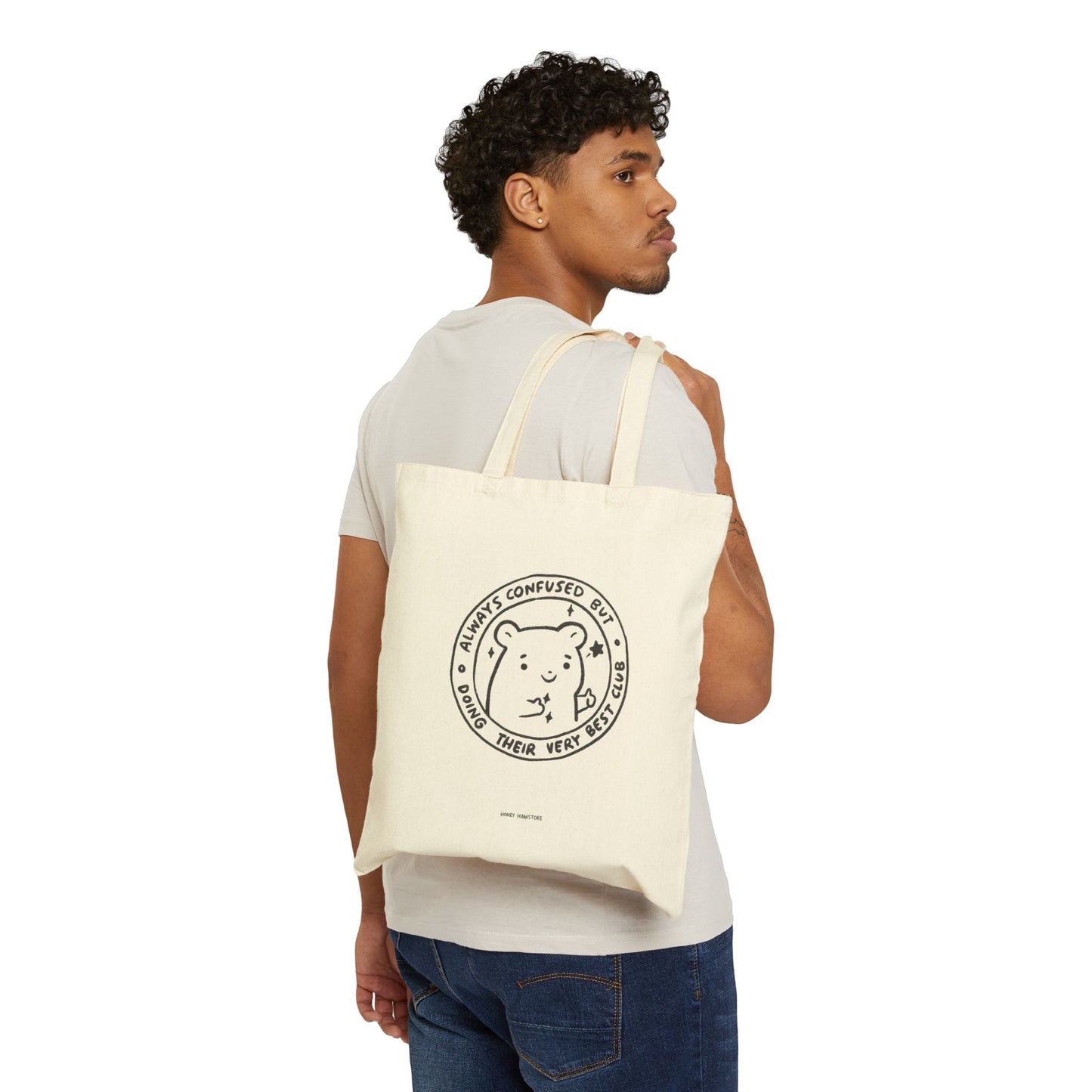 Confused Hamster Club Tote Bag | Canvas Tote Bag | Farmer's Market Bag | Reusable Bag | Dog Lover Gift | Gifts Under 20 | Grocery Bag
