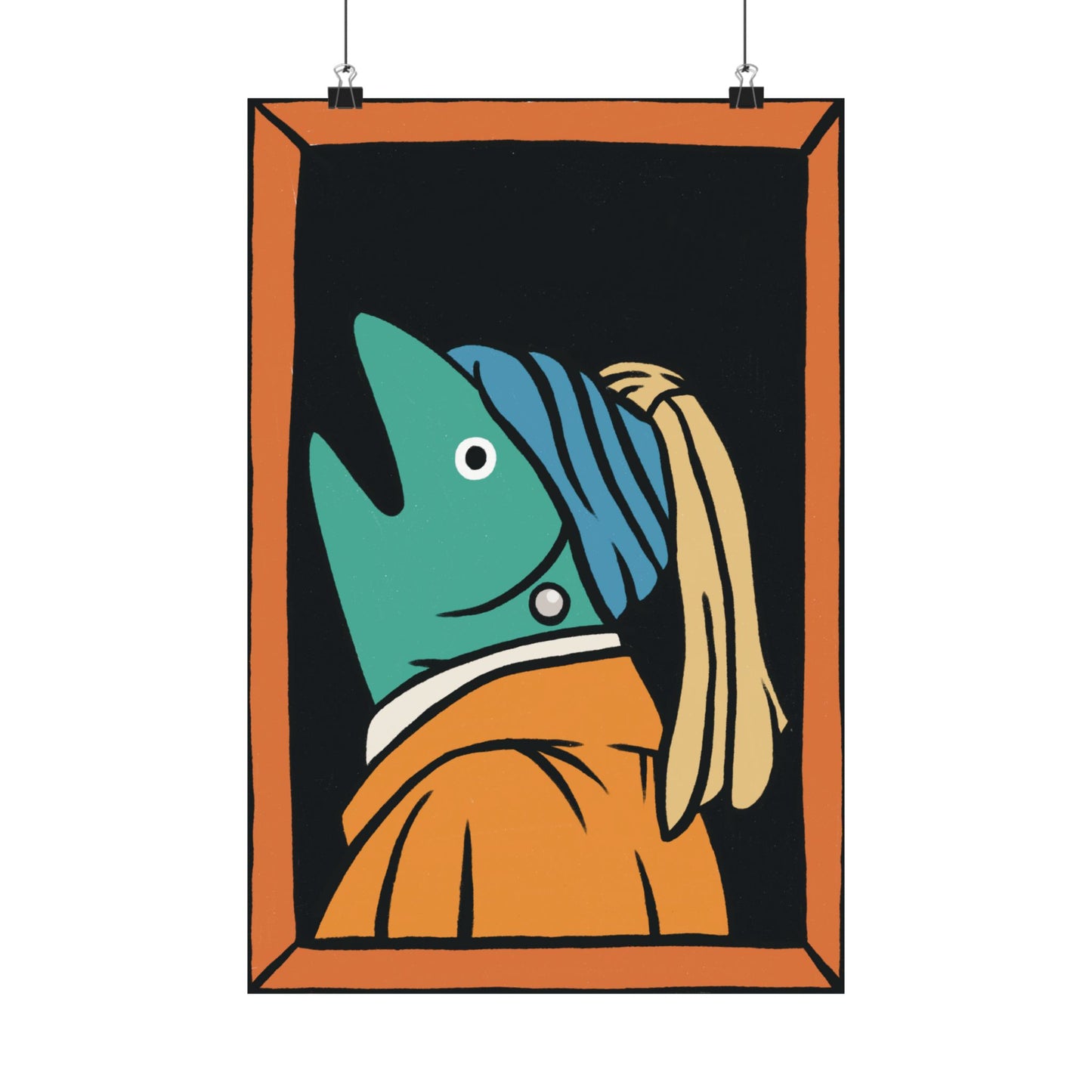 Fish with Pearl | Fish Art Poster | Painting Art History Poster | Gallery Oil Painting | Artist | Cute Funny Poster | Gifts Idea
