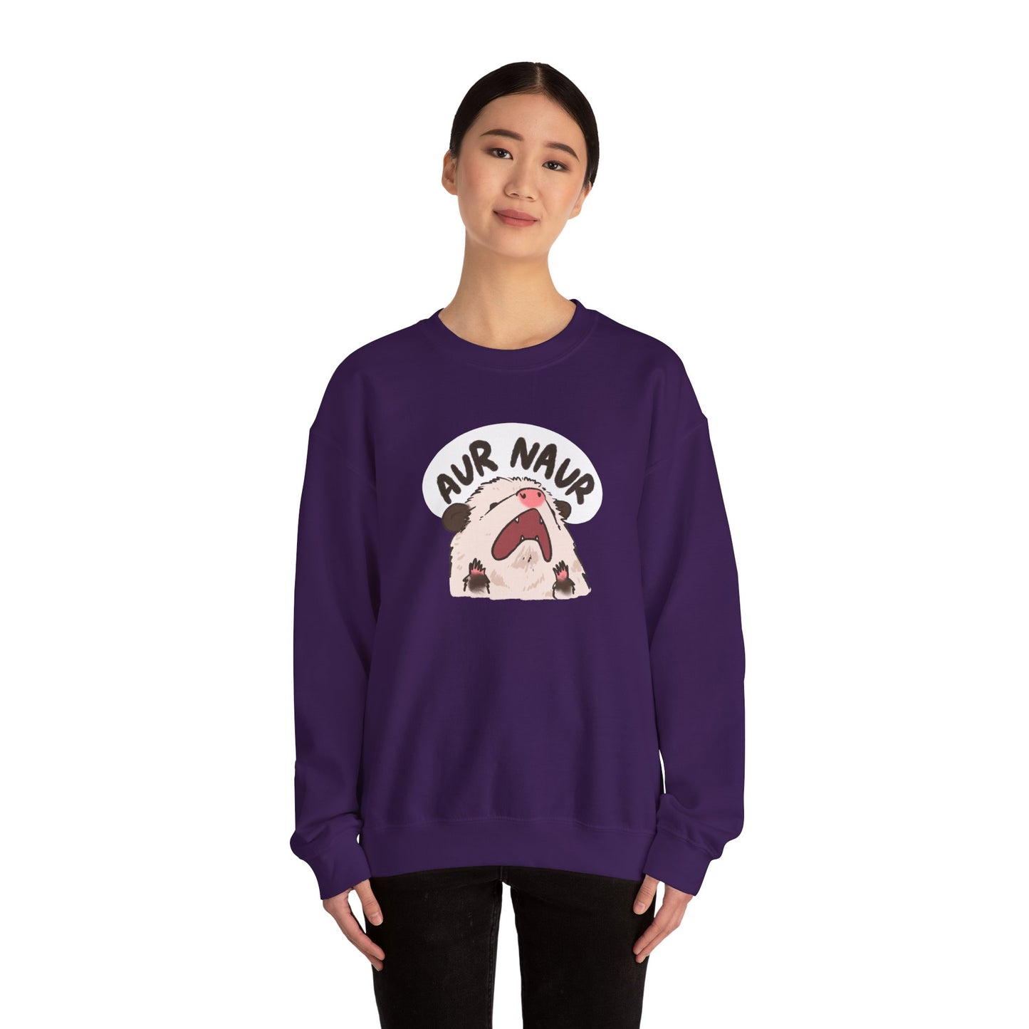 Opossum Aur Naur Funny Sweater Unisex Sarcastic Humor Sweatshirt Cute Gift Quote Women Men Graphic Positive Rejection Color For Her