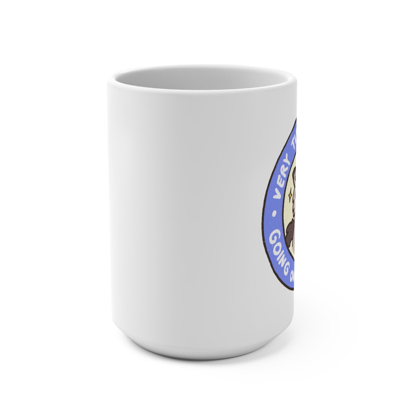 Raccoon Tired Club Mug 15oz Ceramic with Sublimation Print for Gifts in Office School Work for Boss Employee Teacher Tea and Coffee Lovers