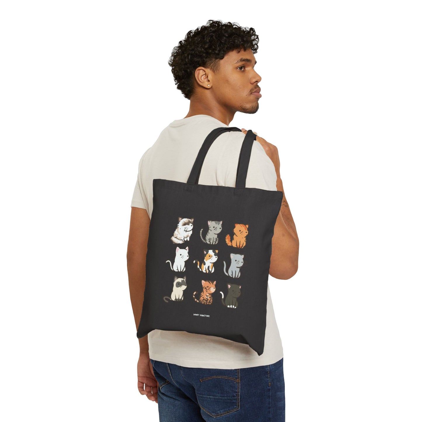 Cute & Kawaii Cat Kitten Tote Bag | Canvas Tote Bag | Farmer's Market Bag | Reusable Bag | Dog Lover Gift | Gifts Under 20 | Grocery Bag