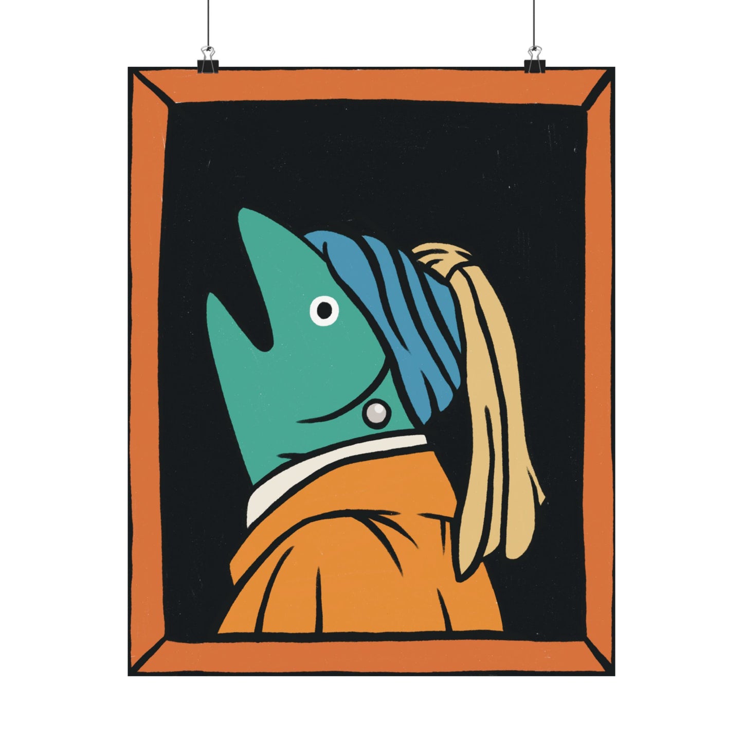 Fish with Pearl | Fish Art Poster | Painting Art History Poster | Gallery Oil Painting | Artist | Cute Funny Poster | Gifts Idea