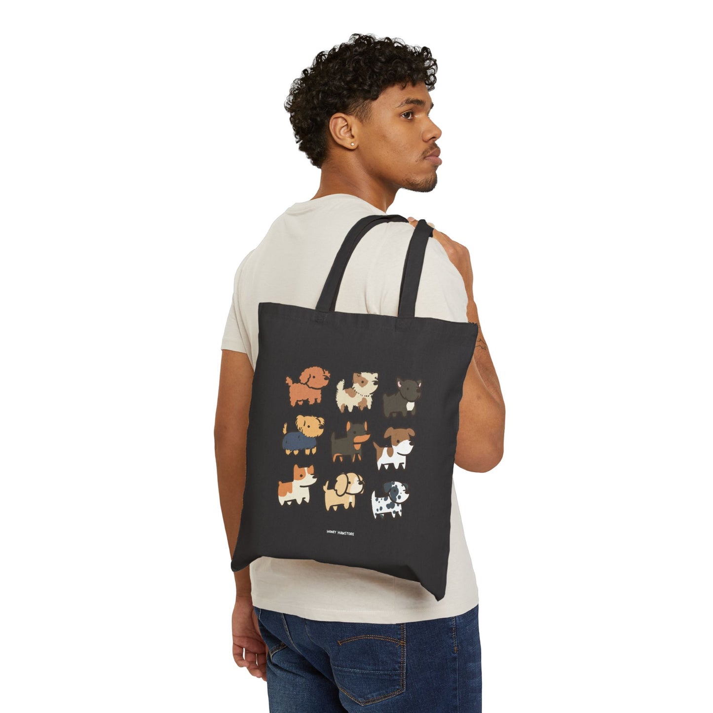 Cute & Kawaii Dog Puppy Tote Bag | Canvas Tote Bag | Farmer's Market Bag | Reusable Bag | Dog Lover Gift | Gifts Under 20 | Grocery Bag