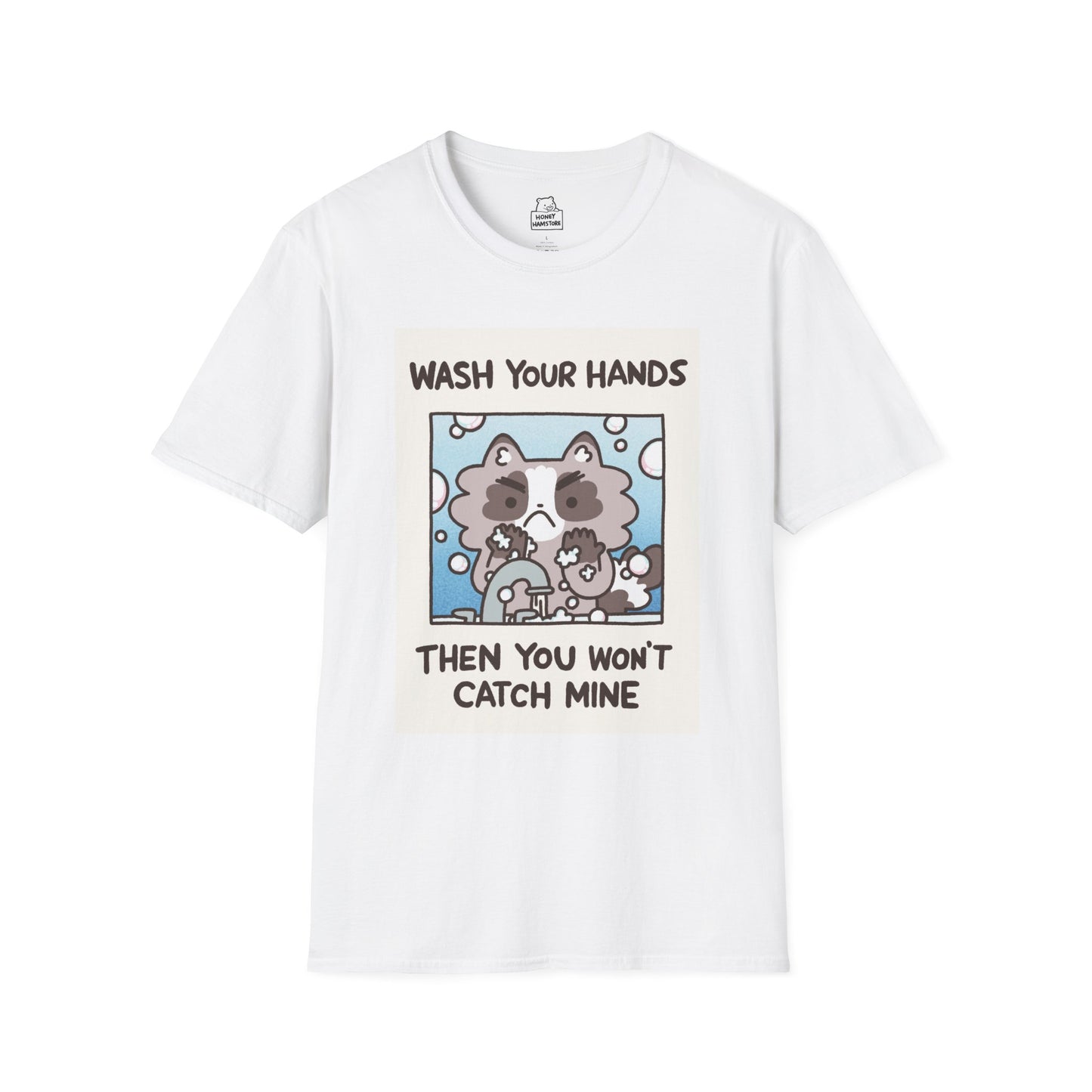 Raccoon Wash Your Hands Cute Funny T-Shirt Unisex Sarcastic Humor Shirt Cute Gift Quote Women Men Graphic Tee Color