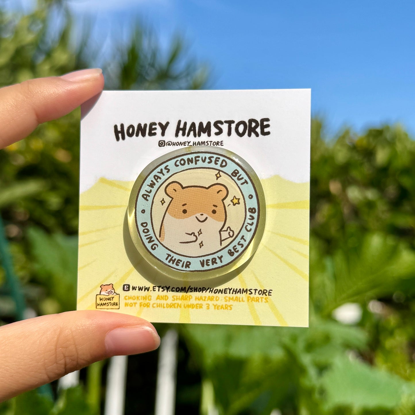 Always Confused But Doing Their Very Best Club | Acrylic Pin | Cute Funny Design | Gifts Under 10 | Adorable Kawaii Pins | Backpack Sweater