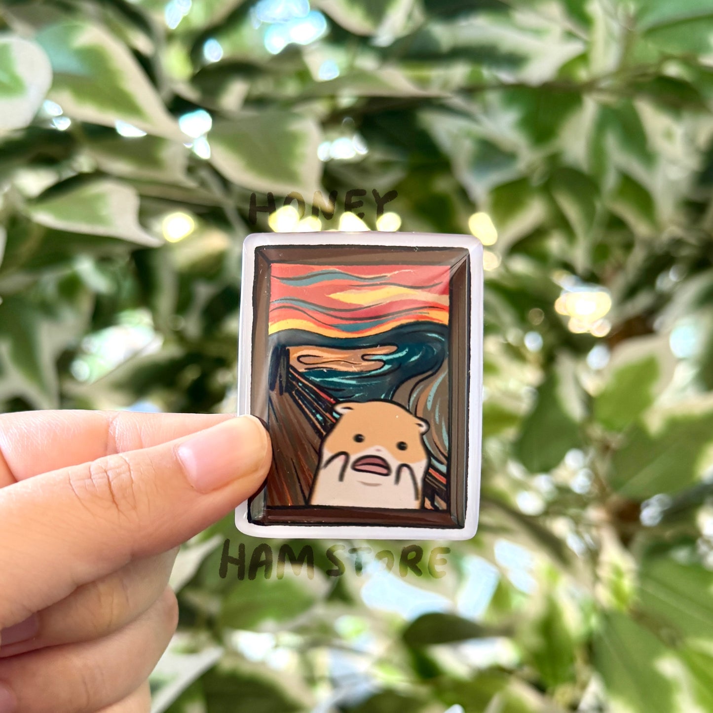 The Scream Hamster Art Magnet | Funny Cute Acrylic Magnet | Gifts Under 10 | Novelty Accessory Joke Present