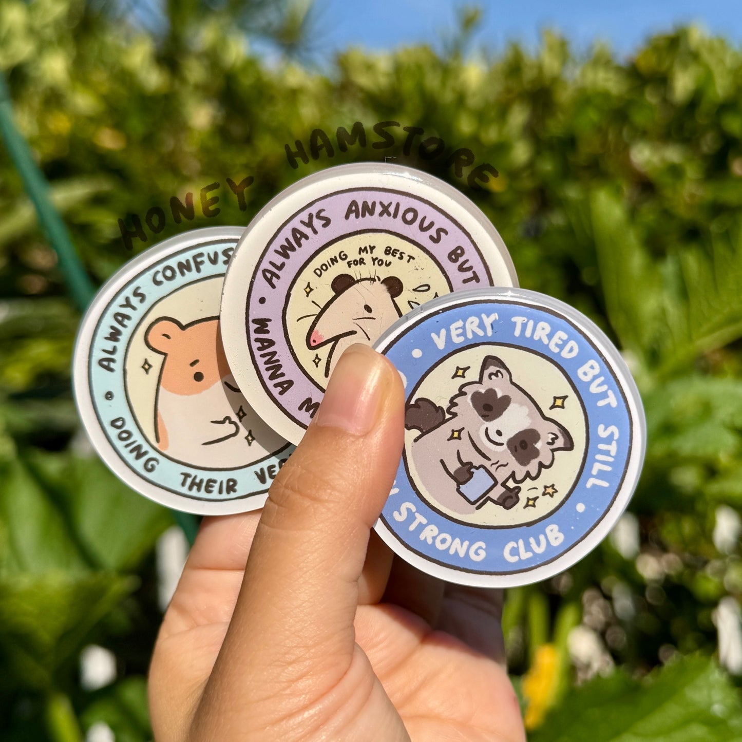 Raccoon Tired Club | Funny Cute Acrylic Magnet | Gifts Under 10 | Novelty Accessory Joke Present | For Refrigerator Lockers File Cabinets