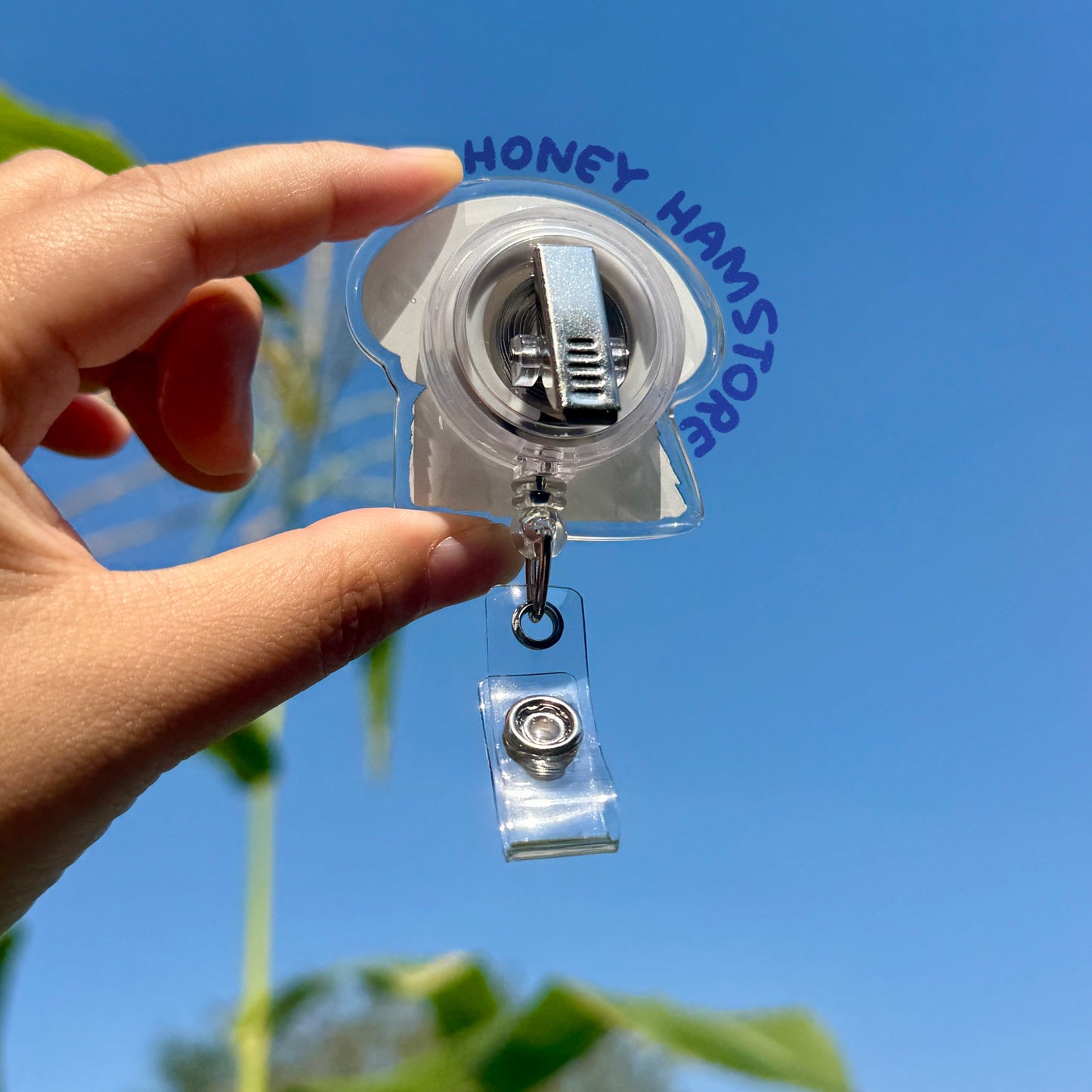 Possum Aur Naur Badge Reel with ID Belt Clip Cute Design Acrylic for Children Gift Name Work Accessories for Nurses Medical Teacher Student
