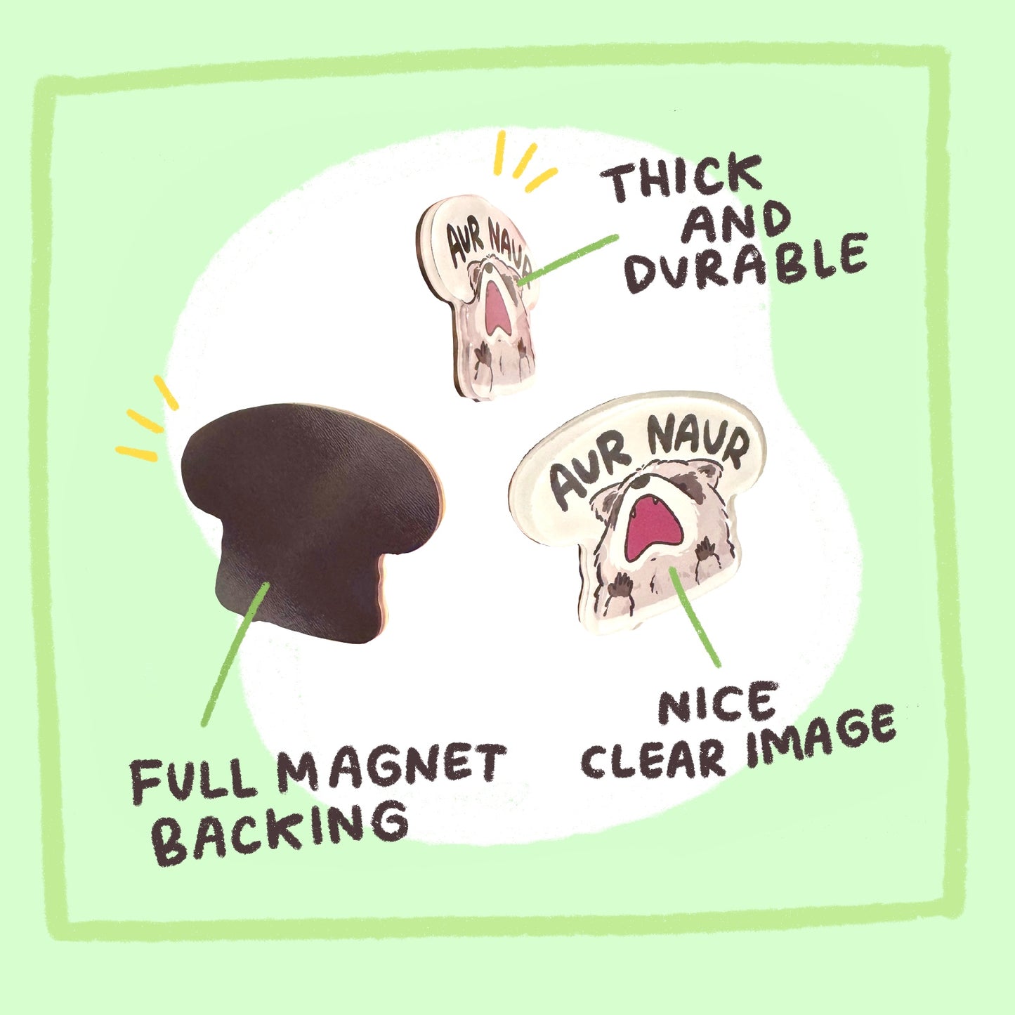 Raccoon Tired Club | Funny Cute Acrylic Magnet | Gifts Under 10 | Novelty Accessory Joke Present | For Refrigerator Lockers File Cabinets