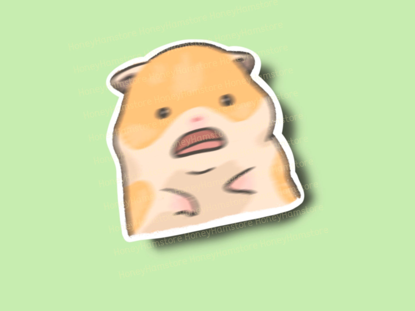Cute Hamster Sticker - Meme Stickers | Meme Lovers | Hamster Lovers | Scared Hamster Meme | Water Resistant | Gift under 5