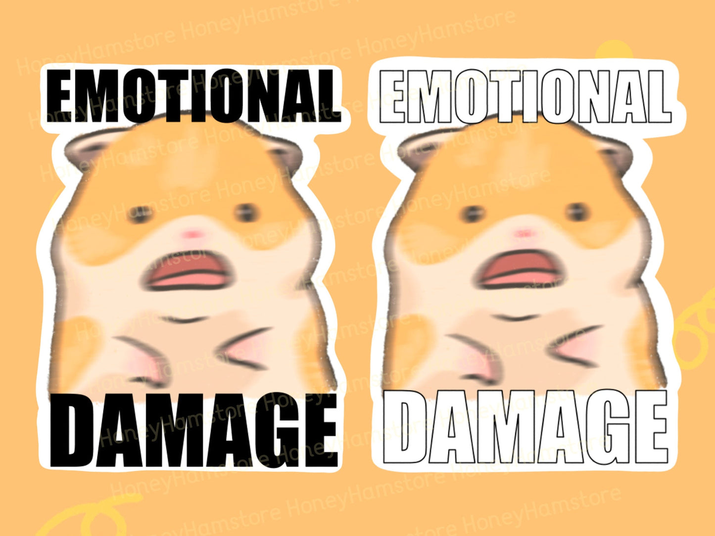 Emotional Damage Meme Scared Hamster Meme Laminated Stickers Funny Sticker Laptop Tiktok Decal Yeti Tumbler Water Bottle Sticker