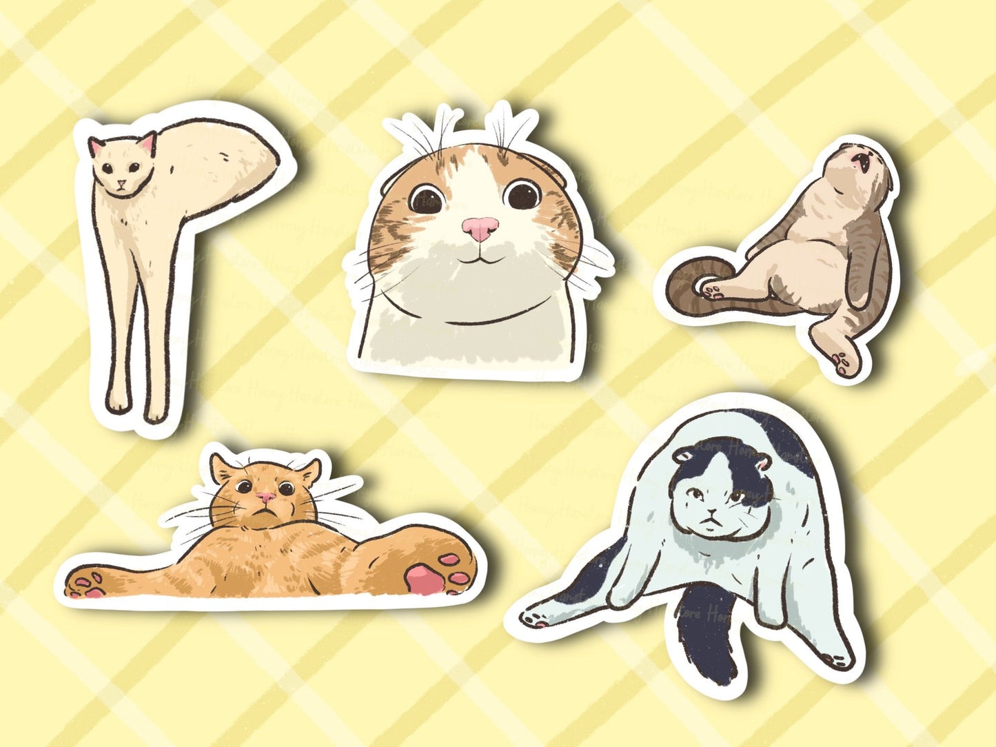 Cat Meme Sticker Set of 5 | Series 2 | Funny Sticker | Gifts under 10 | Water Resistant Sticker | Water Bottle | Joke | Laptop | Cute