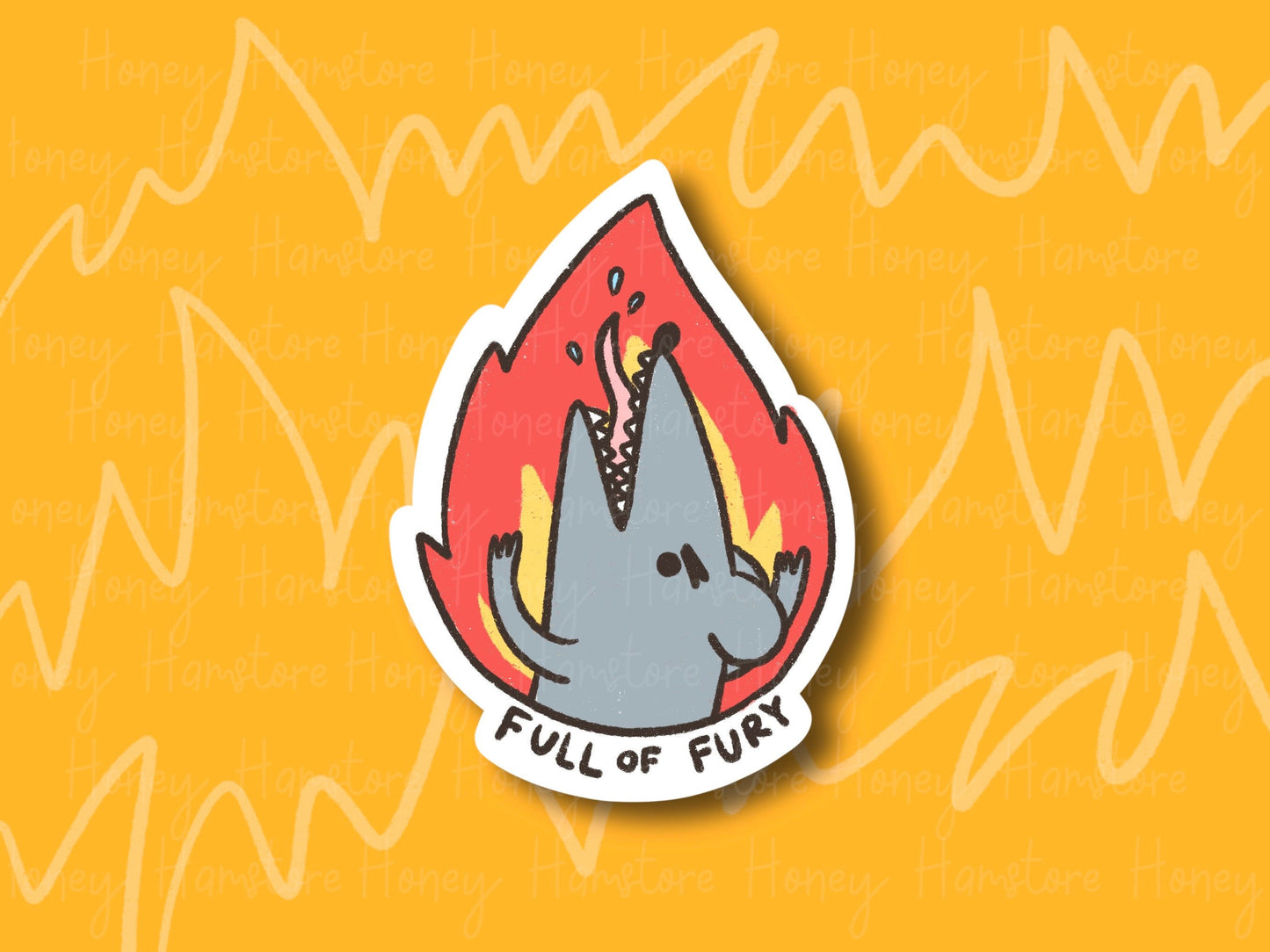 Full Of Fury Rat | Funny and Cute Laptop Sticker | Gifts under 5 | Water Resistant | Water Bottle | Vinyl Durable Hand-drawn