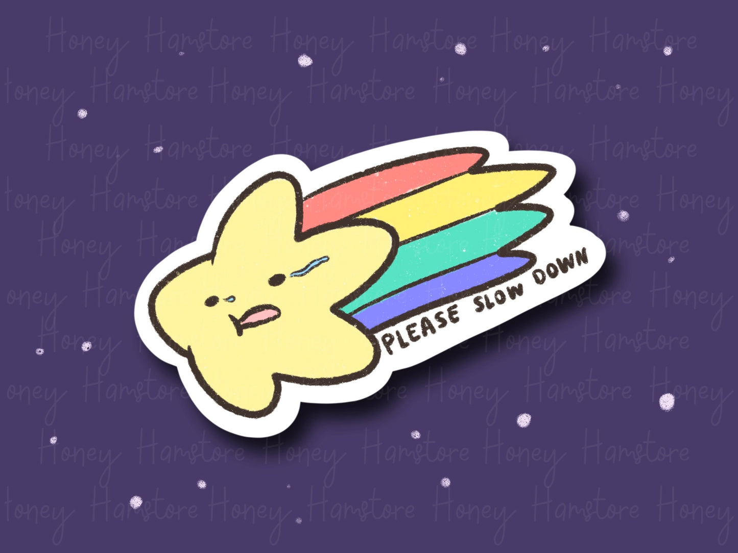 Please Slow Down Shooting Star | Funny Sticker | Star Sticker | Gifts under 10 | Water Resistant | Cute Small Decal | Water Bottle Laptop