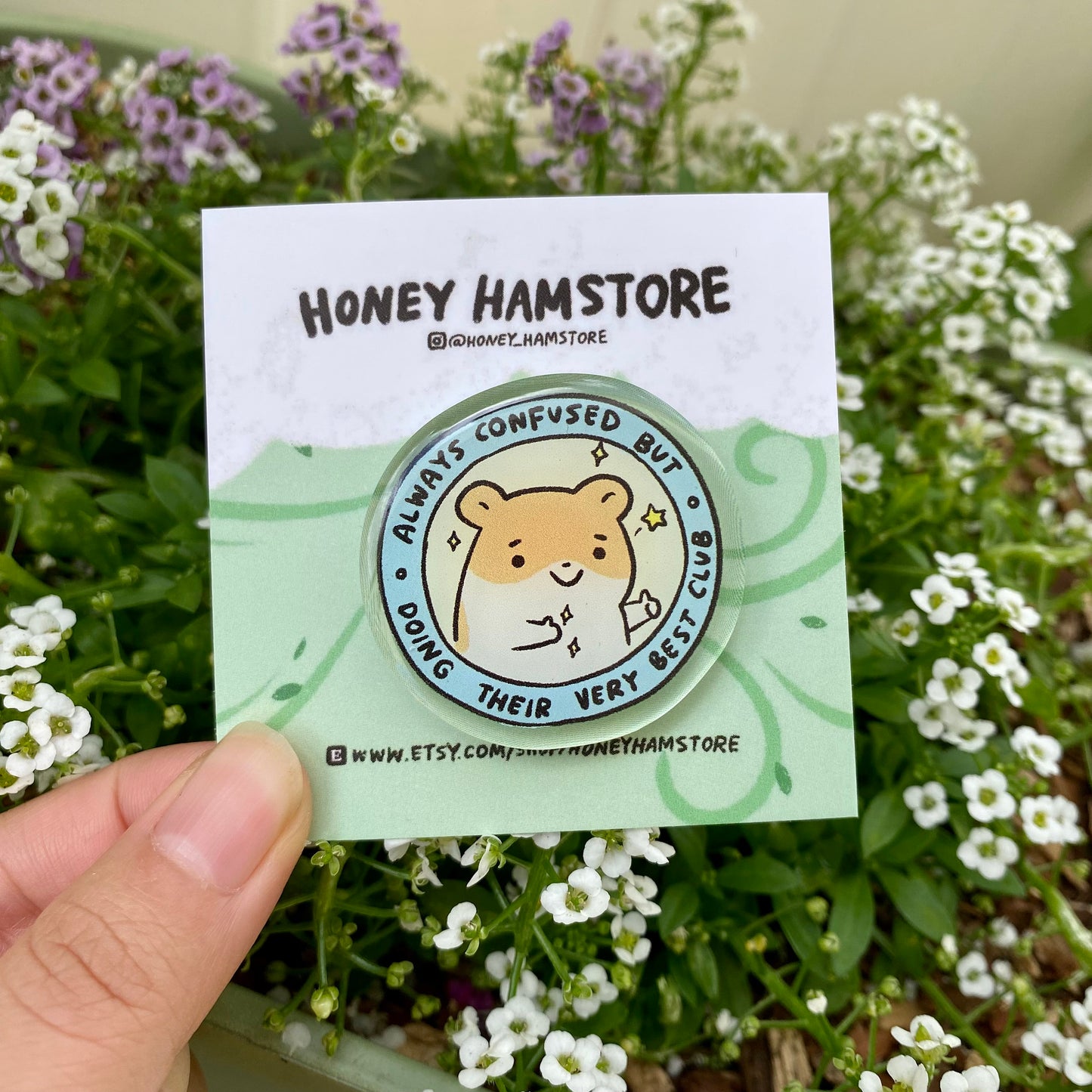 Always Confused But Doing Their Very Best Club | Acrylic Pin | Cute Funny Design | Gifts Under 10 | Adorable Kawaii Pins | Backpack Sweater