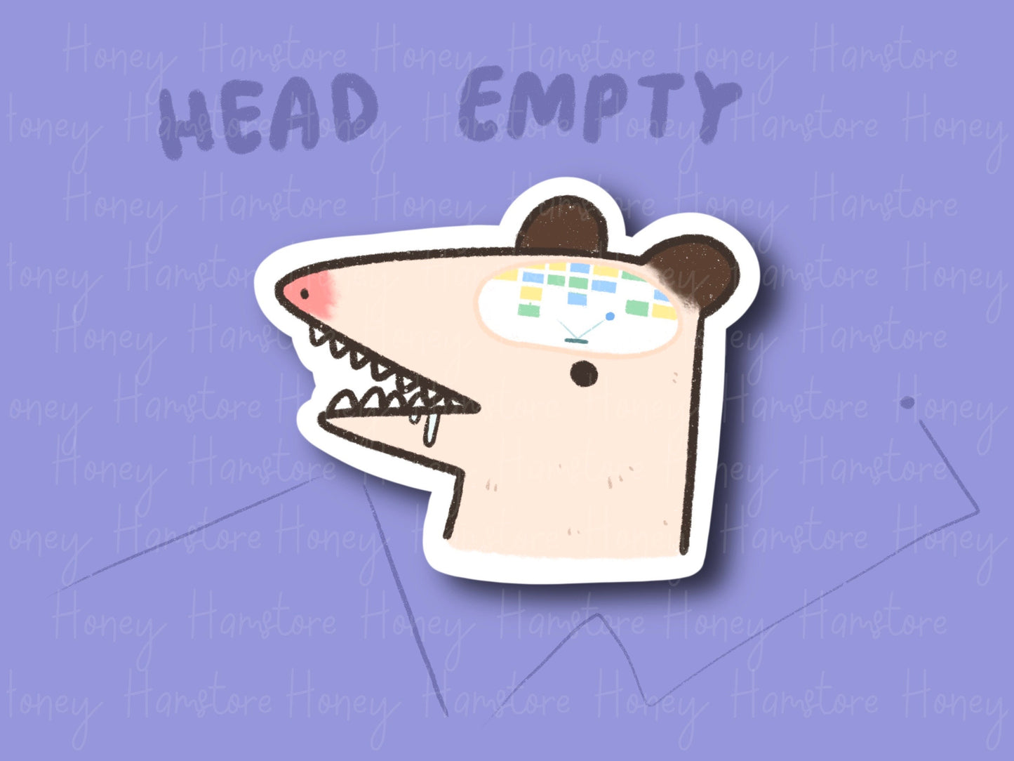 Head Empty Possum | Funny Cute Sticker | Gifts under 10 | Water Resistant Sticker | Laptop Water Bottle Phone Case Decal For Her Him