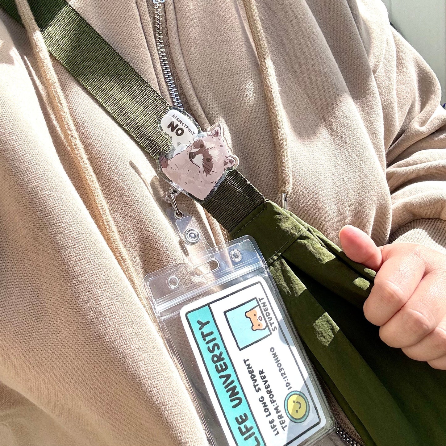 Gimme Yo Fries Seagull Badge Reel with ID Belt Clip Cute Design Acrylic for Children Gift Work Accessories Nurses Medical Teacher Student