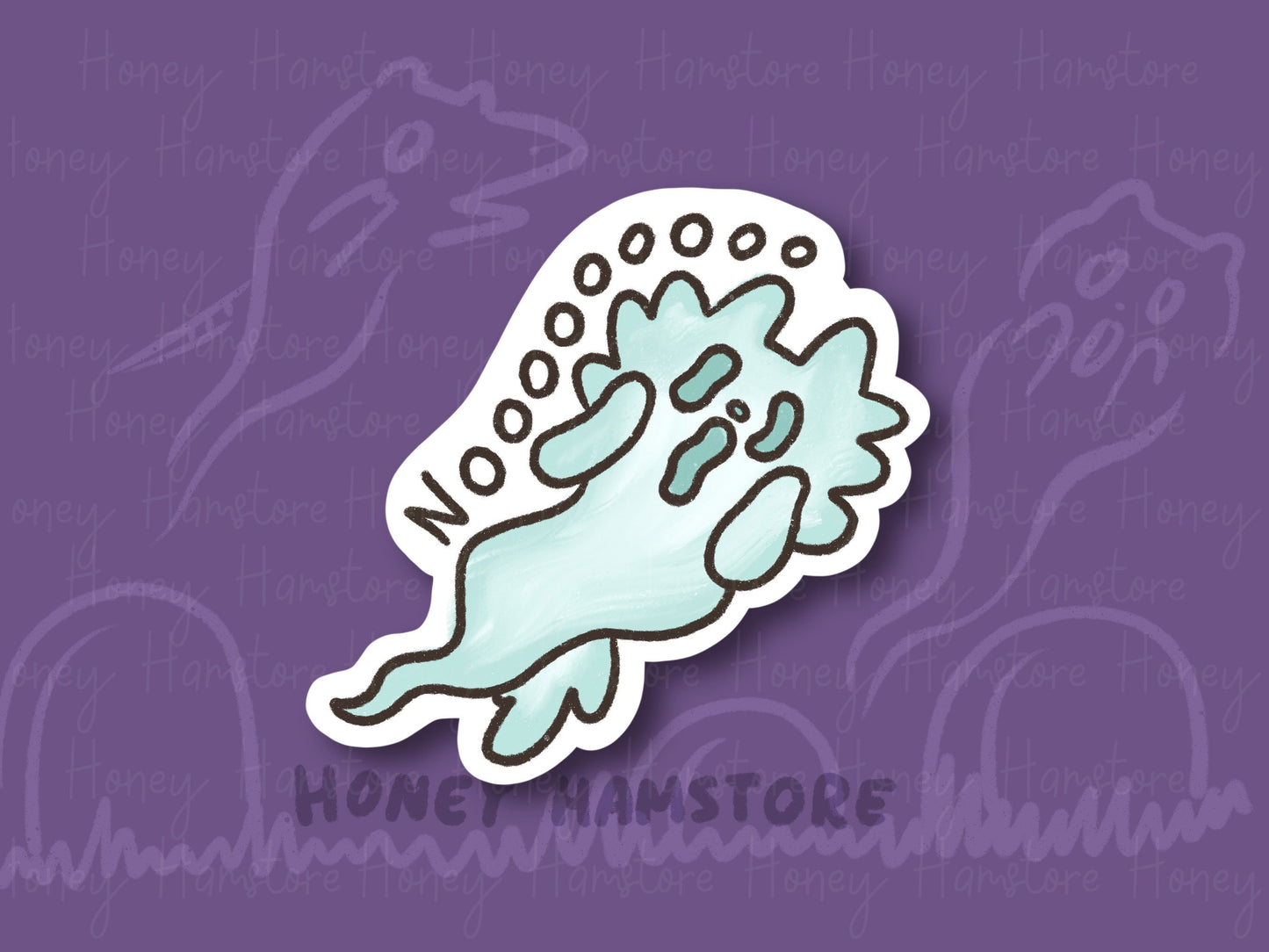 Noooo Raccoon Ghost | Funny Sticker | Gifts under 10 | Water Resistant Sticker | Laptop Water Bottle Phone Case Decal For Her Him