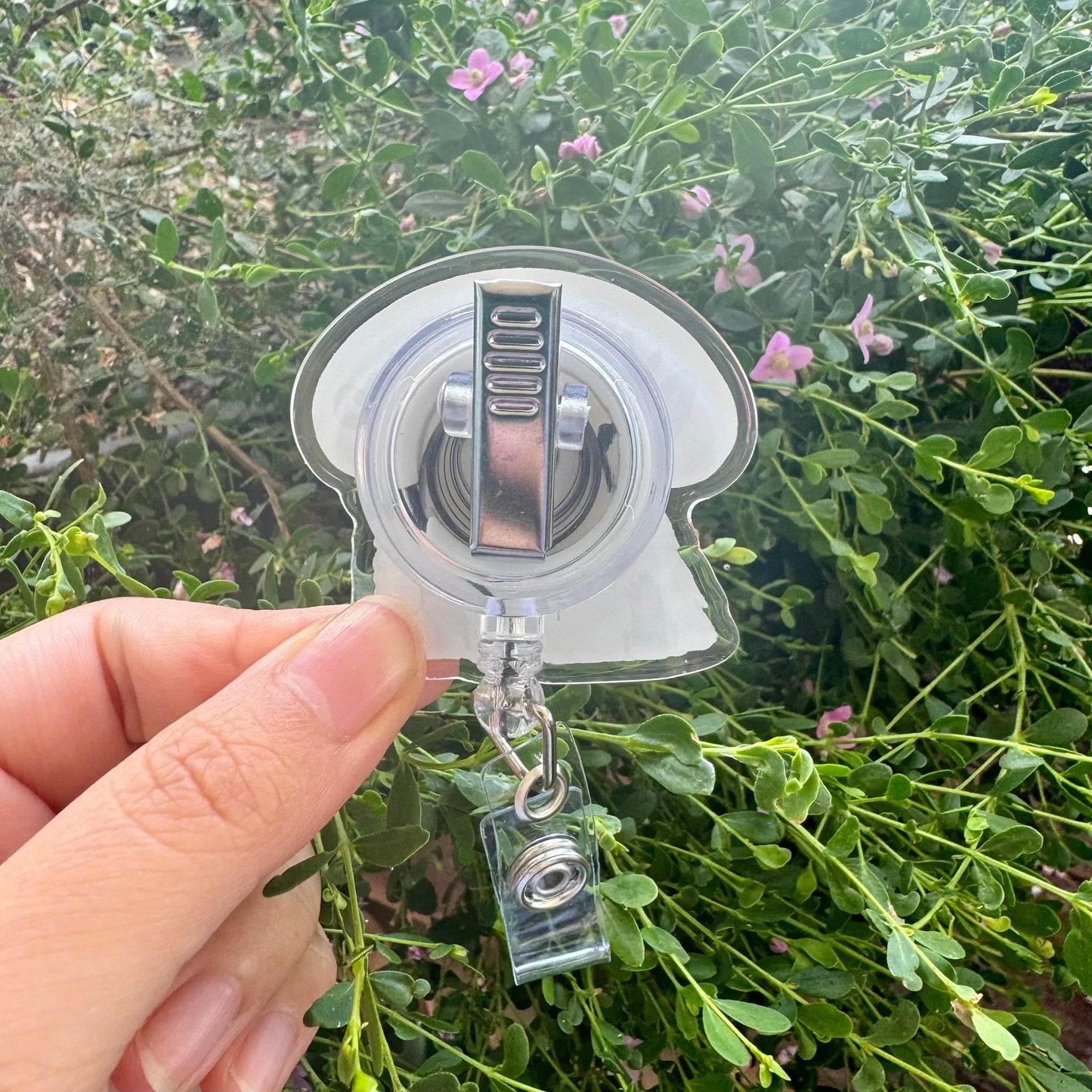 Possum Aur Naur Badge Reel with ID Belt Clip Cute Design Acrylic for Children Gift Name Work Accessories for Nurses Medical Teacher Student