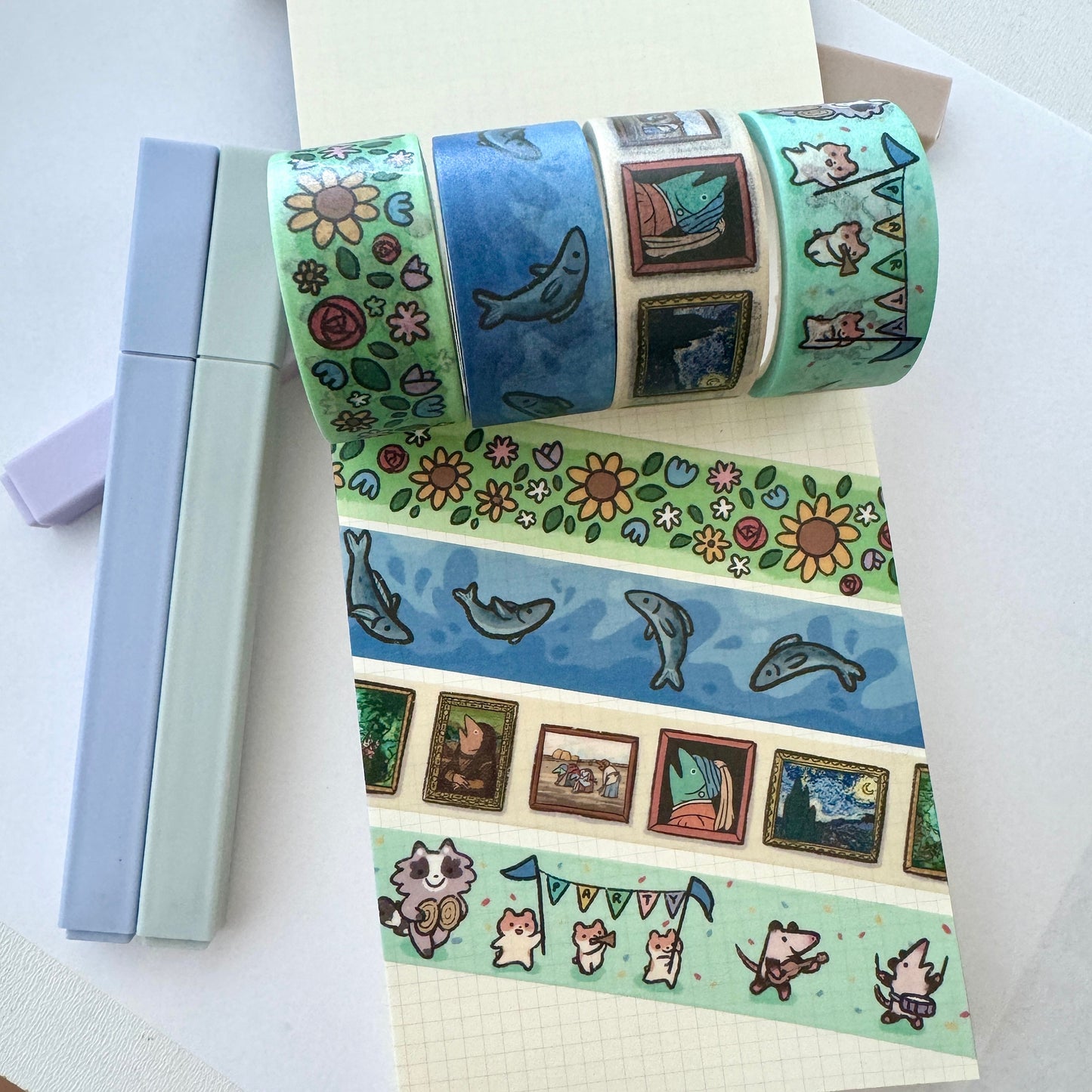 Flowers Washi Tape | Cute Planner Journal Scrapbook Kawaii Decorating Stationery | Art Aesthetic Cool Fun | Gallery Paint History 2cm x 5m