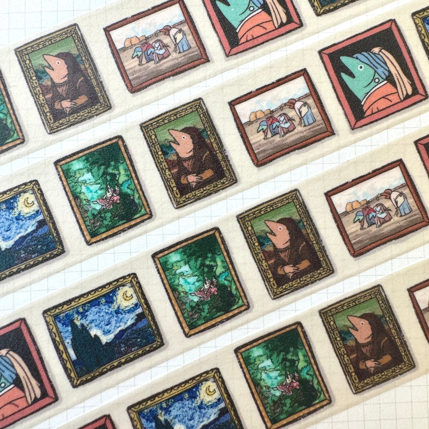 Fish Art Washi Tape | Cute Planner Journal Scrapbook Kawaii Decorating Stationery | Art Aesthetic Cool Fun | Gallery Paint History 2cm x 5m