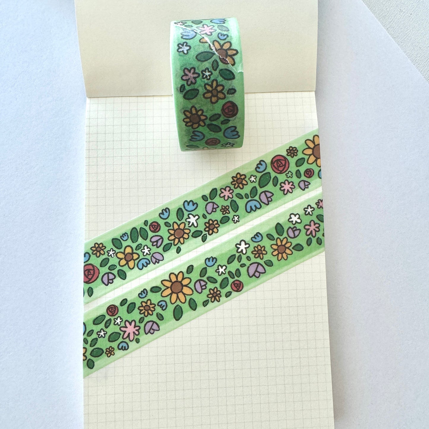 Flowers Washi Tape | Cute Planner Journal Scrapbook Kawaii Decorating Stationery | Art Aesthetic Cool Fun | Gallery Paint History 2cm x 5m