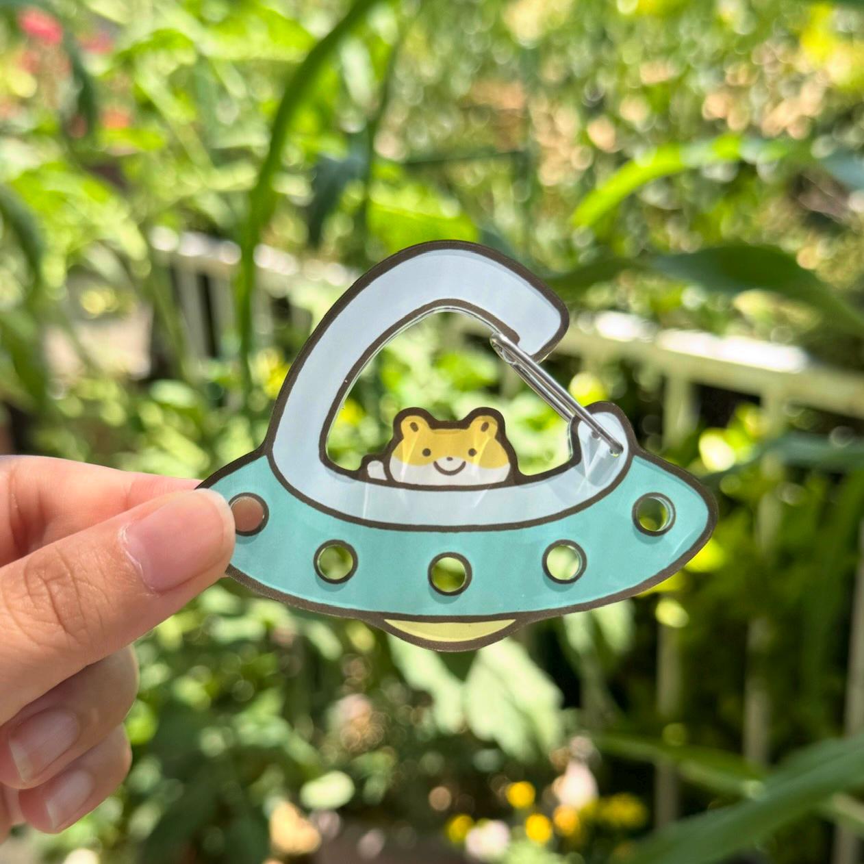 Carabiner Hamster UFO Acrylic for Children Gift Name Work Accessories for Bag Backpack Purse Keys Work