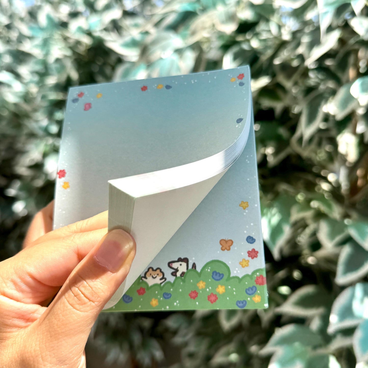 Raccoon Opossum Hamster Garden Flower| Funny Cute Notepad | Gifts Under 10 | Novelty Stationary Present | For Office School Personal Use