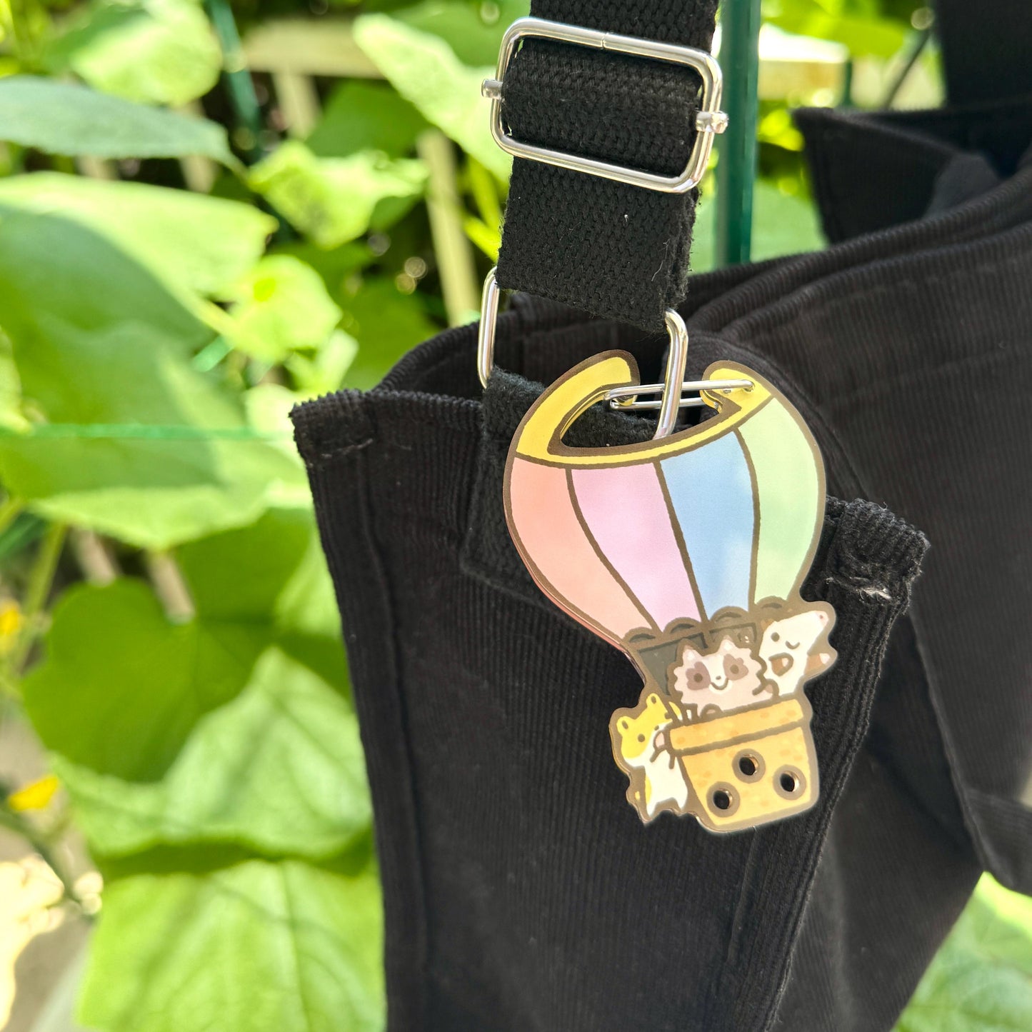 Carabiner Hamster Raccoon Opossum Hot Air Balloon Acrylic for Children Gift Name Work Accessories for Bag Backpack Purse Keys Work