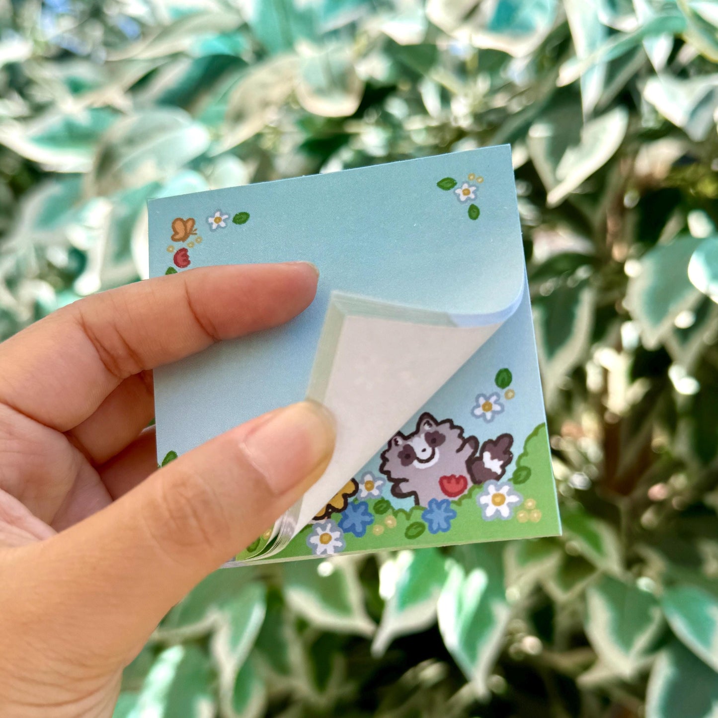 Hamster Possum Raccoon Flower Friends | Funny Cute Sticky Note | Gifts Under 10 | Novelty Stationary Present | For Office School