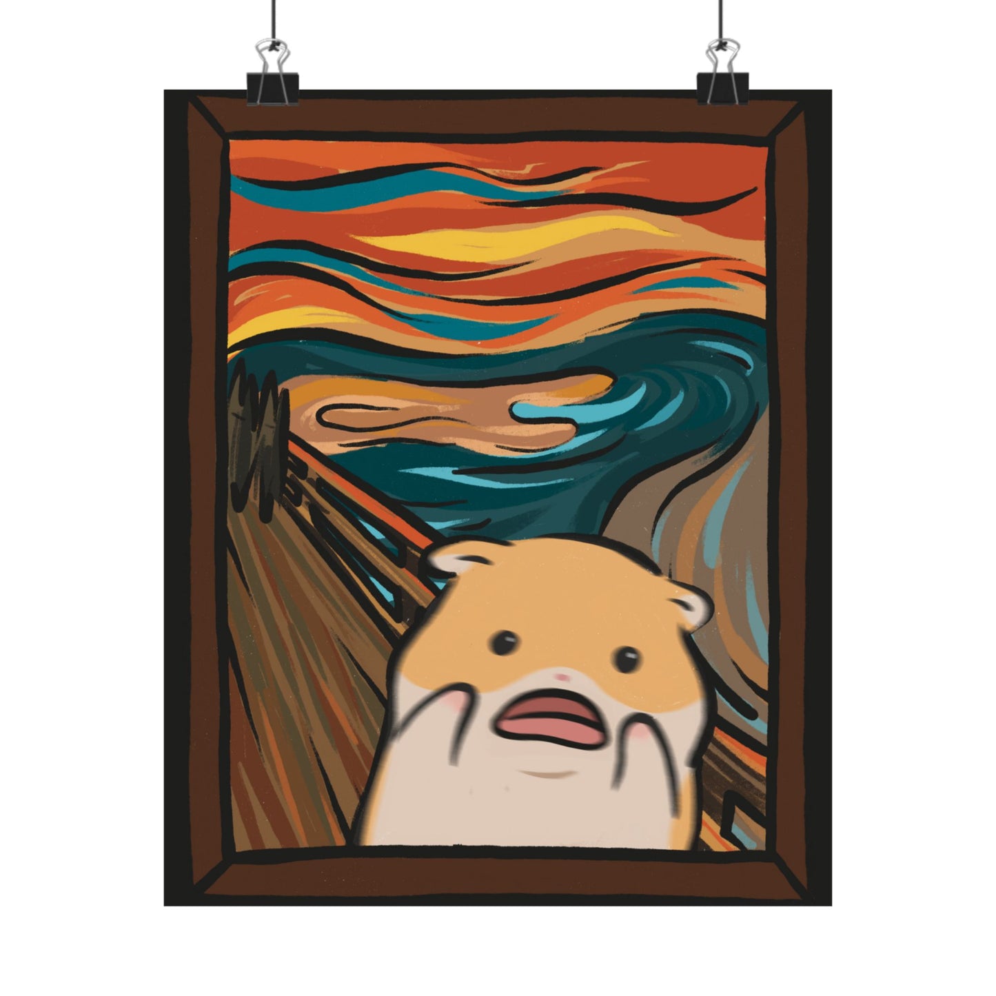Hamster The Scream Art | Premium Matte Poster | Painting Art History Poster | Gallery Oil Painting | Artist | Cute Funny Poster | Gifts Idea