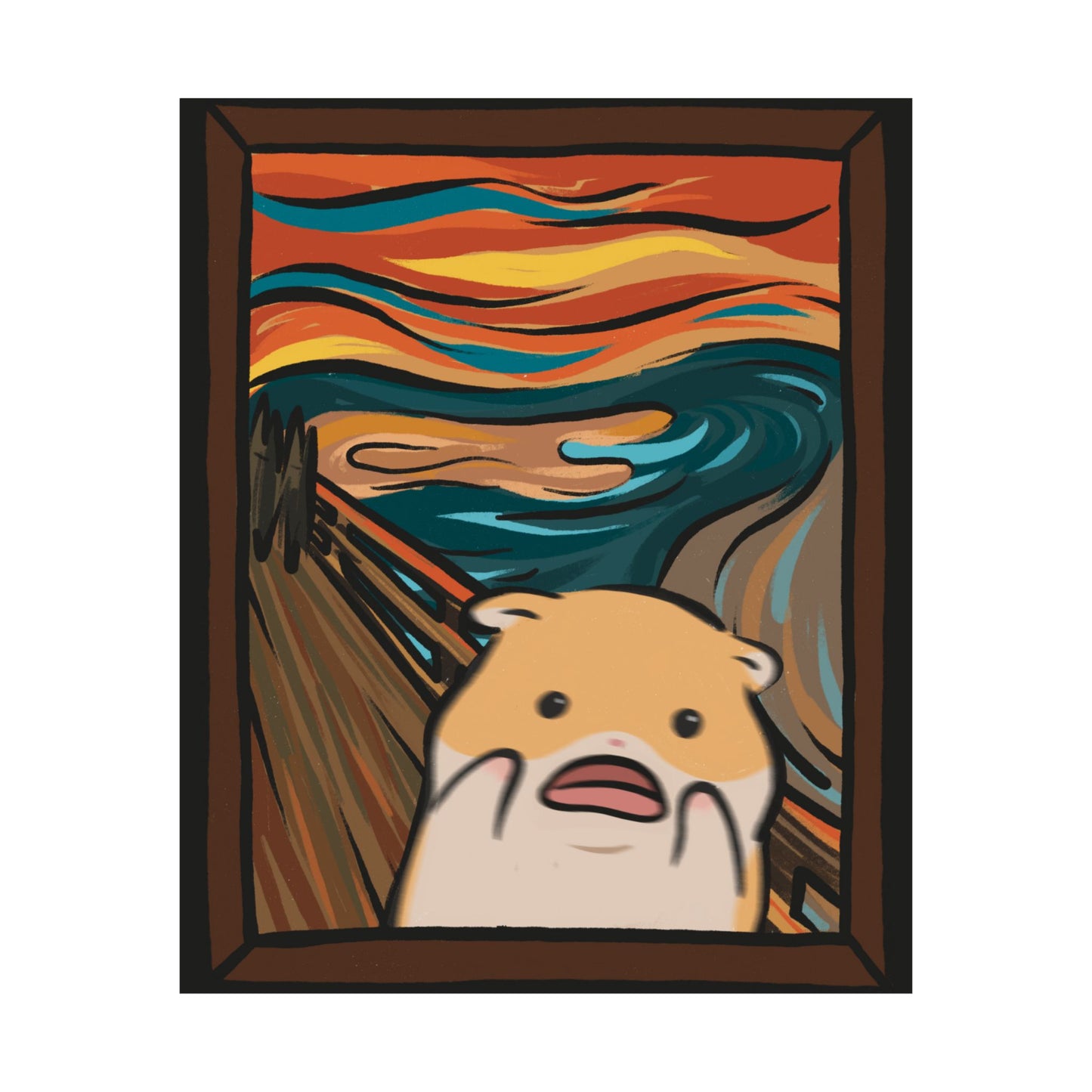 Hamster The Scream Art | Premium Matte Poster | Painting Art History Poster | Gallery Oil Painting | Artist | Cute Funny Poster | Gifts Idea