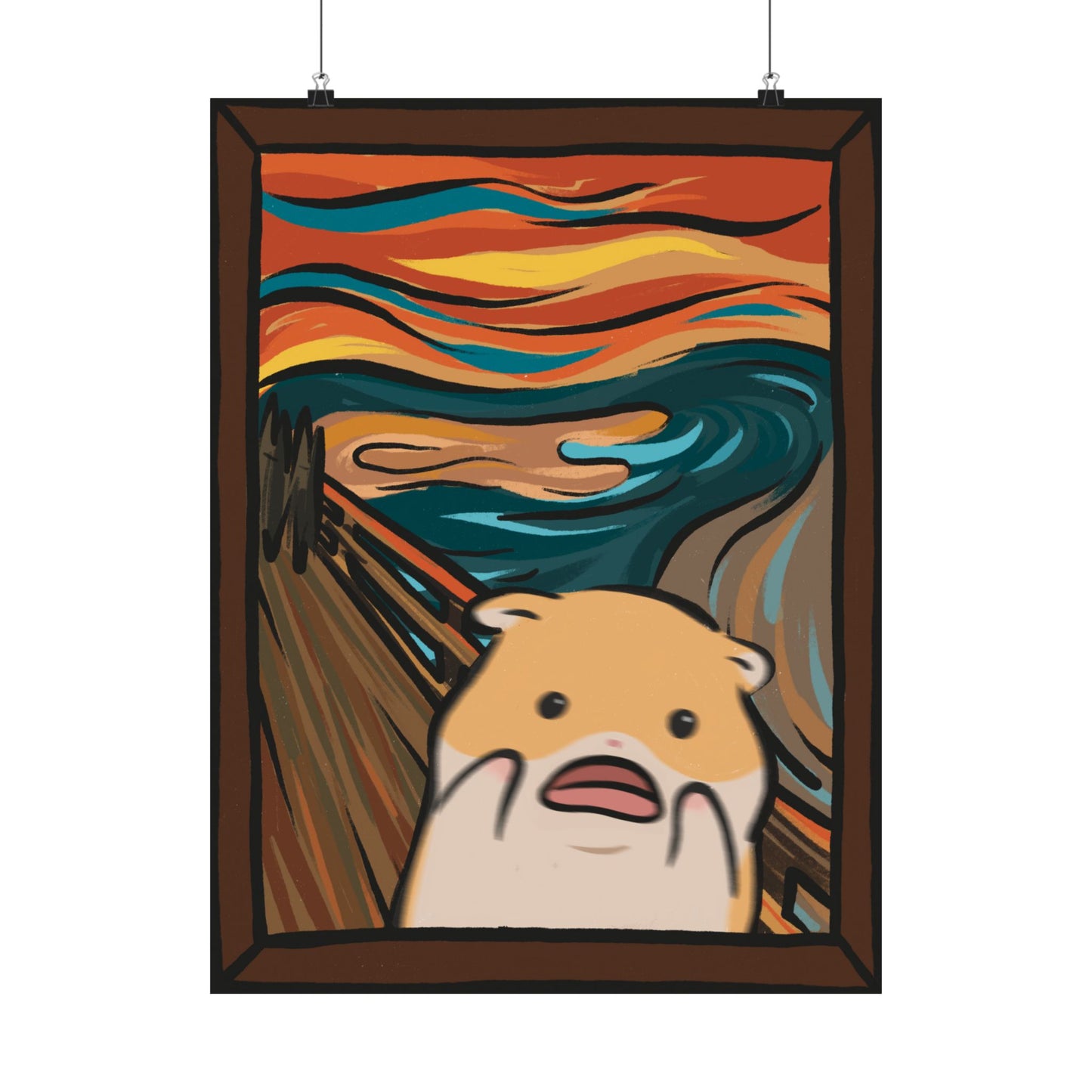Hamster The Scream Art | Premium Matte Poster | Painting Art History Poster | Gallery Oil Painting | Artist | Cute Funny Poster | Gifts Idea