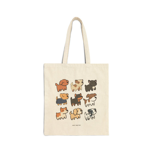 Cute & Kawaii Dog Puppy Tote Bag | Canvas Tote Bag | Farmer's Market Bag | Reusable Bag | Dog Lover Gift | Gifts Under 20 | Grocery Bag