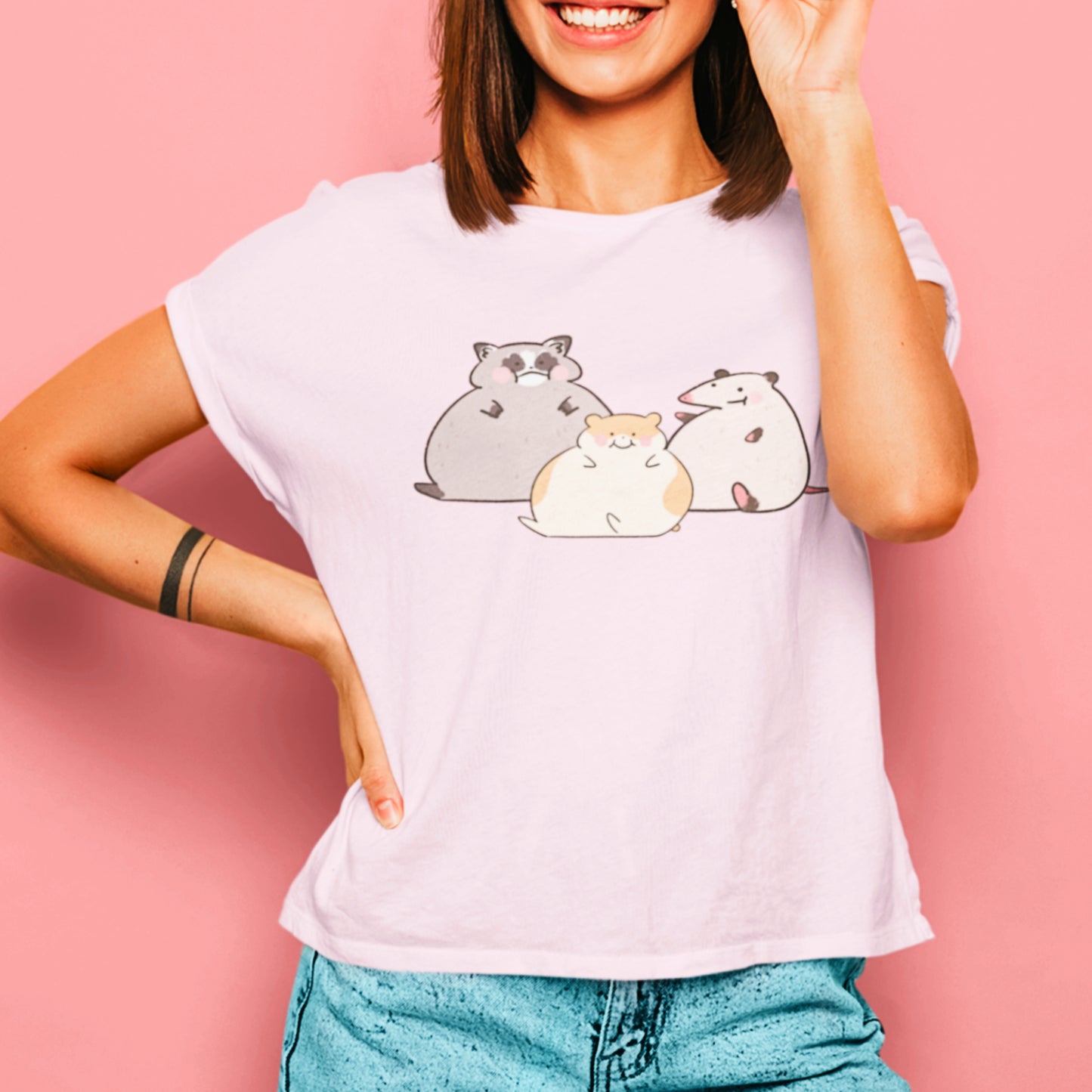 Big Raccoon Possum Hamster Cute Funny T-Shirt Unisex Sarcastic Humor Shirt Cute Gift Quote Women Men Graphic Tee Positive Color For Her