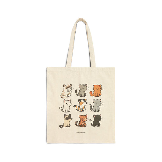 Cute & Kawaii Cat Kitten Tote Bag | Canvas Tote Bag | Farmer's Market Bag | Reusable Bag | Dog Lover Gift | Gifts Under 20 | Grocery Bag