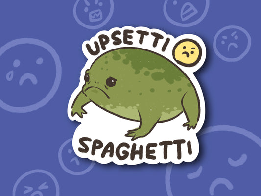 Green Frog Upsetti Upset Spaghetti Sticker