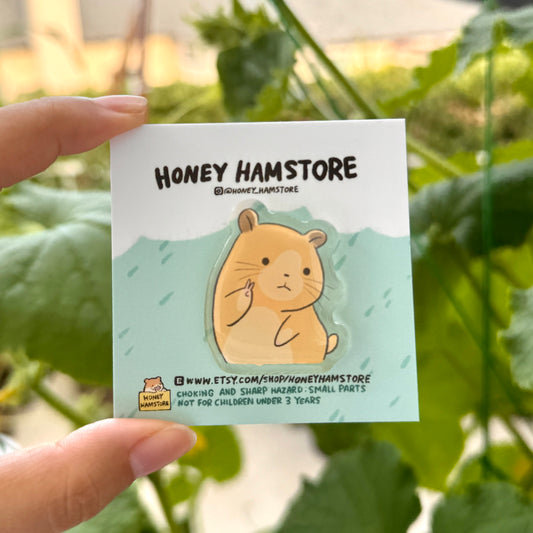 Hamster Peace Meme Pin | Funny Acrylic Pin | Kawaii Cute Hamster Pin | Gifts under 10  | Happy | For Her | For Him