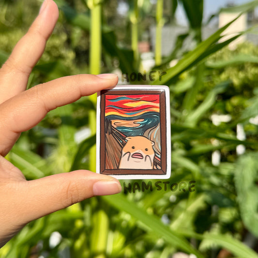 The Scream Hamster Art Magnet | Funny Cute Acrylic Magnet | Gifts Under 10 | Novelty Accessory Joke Present