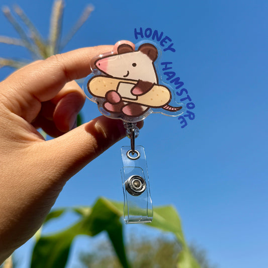 Possum Nurse Doctor Profession Job Band Aid Badge Reel with ID Belt Clip Cute Acrylic for Gift  Work Accessories for Medical Teacher Student