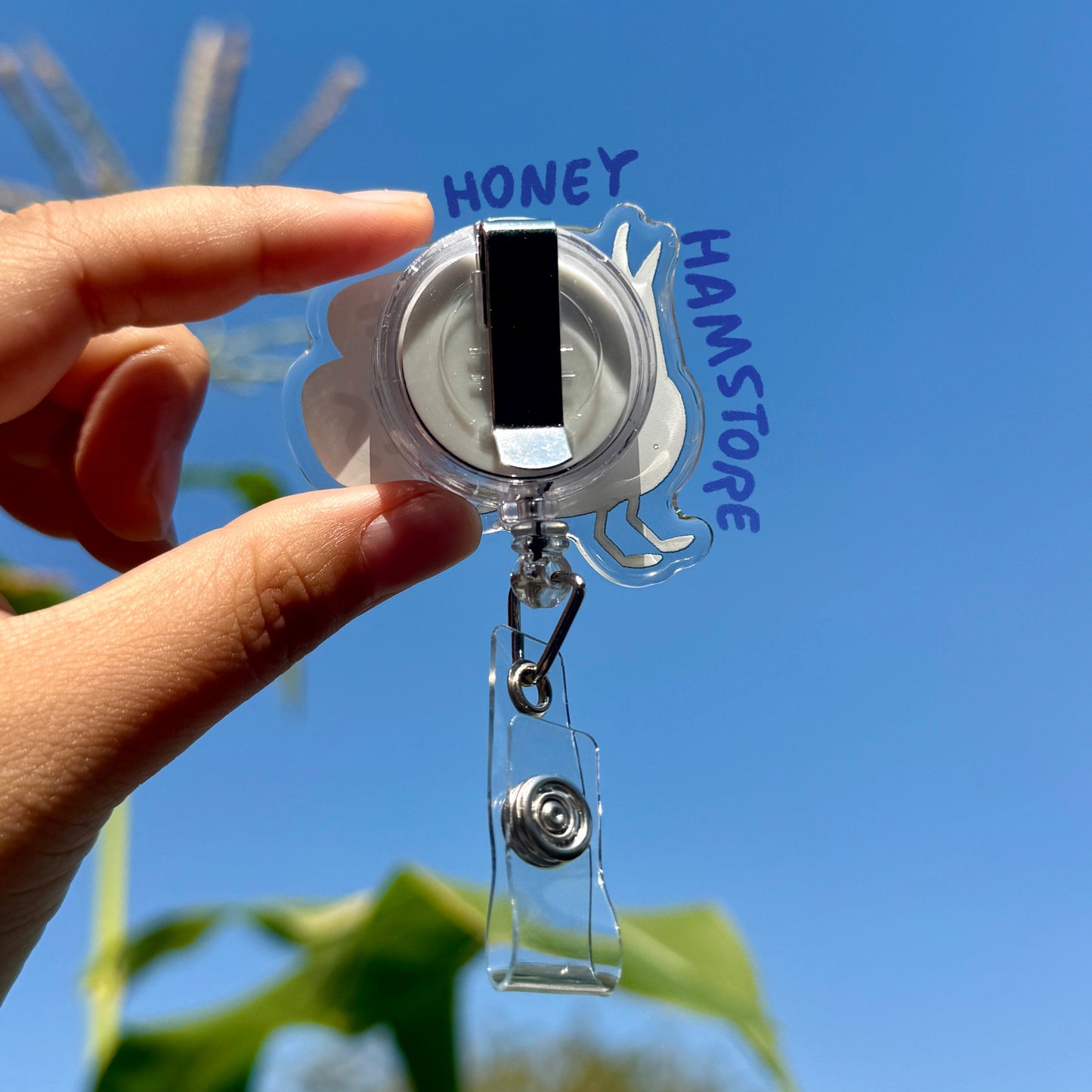 Gimme Yo Fries Seagull Badge Reel with ID Belt Clip Cute Design Acrylic for Children Gift Work Accessories Nurses Medical Teacher Student