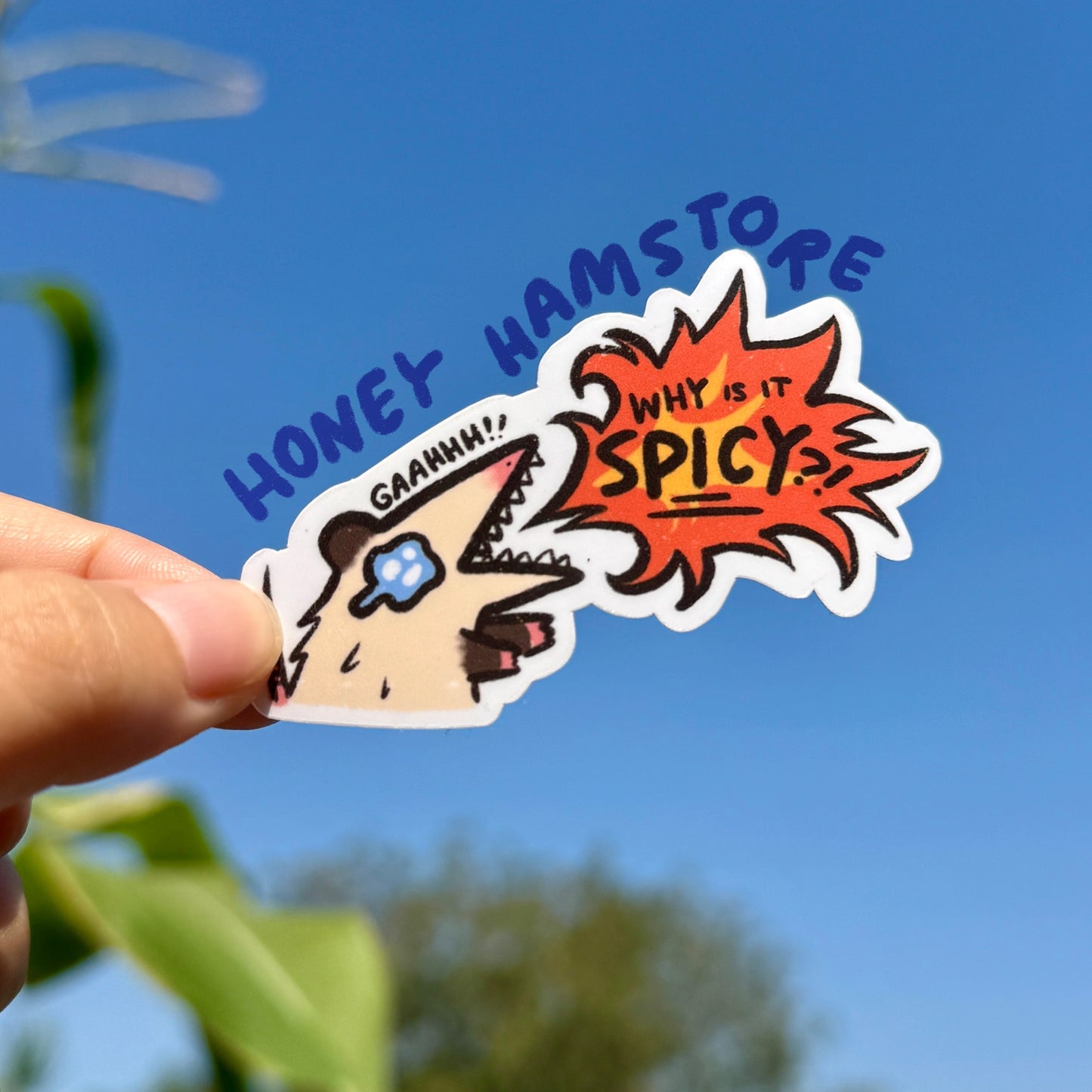 Why Is It Spicy Possum | Funny Sticker | Gifts under 10 | Water Resistant Sticker | Laptop Water Bottle Phone Case Decal For Her Him