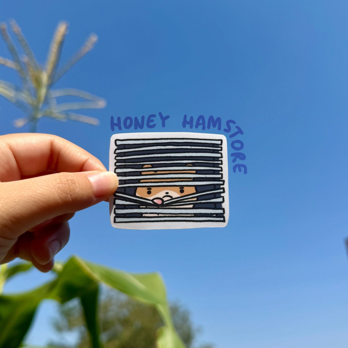 Hamster Watching You | Funny and Cute Laptop Sticker | Gifts under 5 | Water Resistant | Water Bottle | Vinyl Durable Hand-drawn