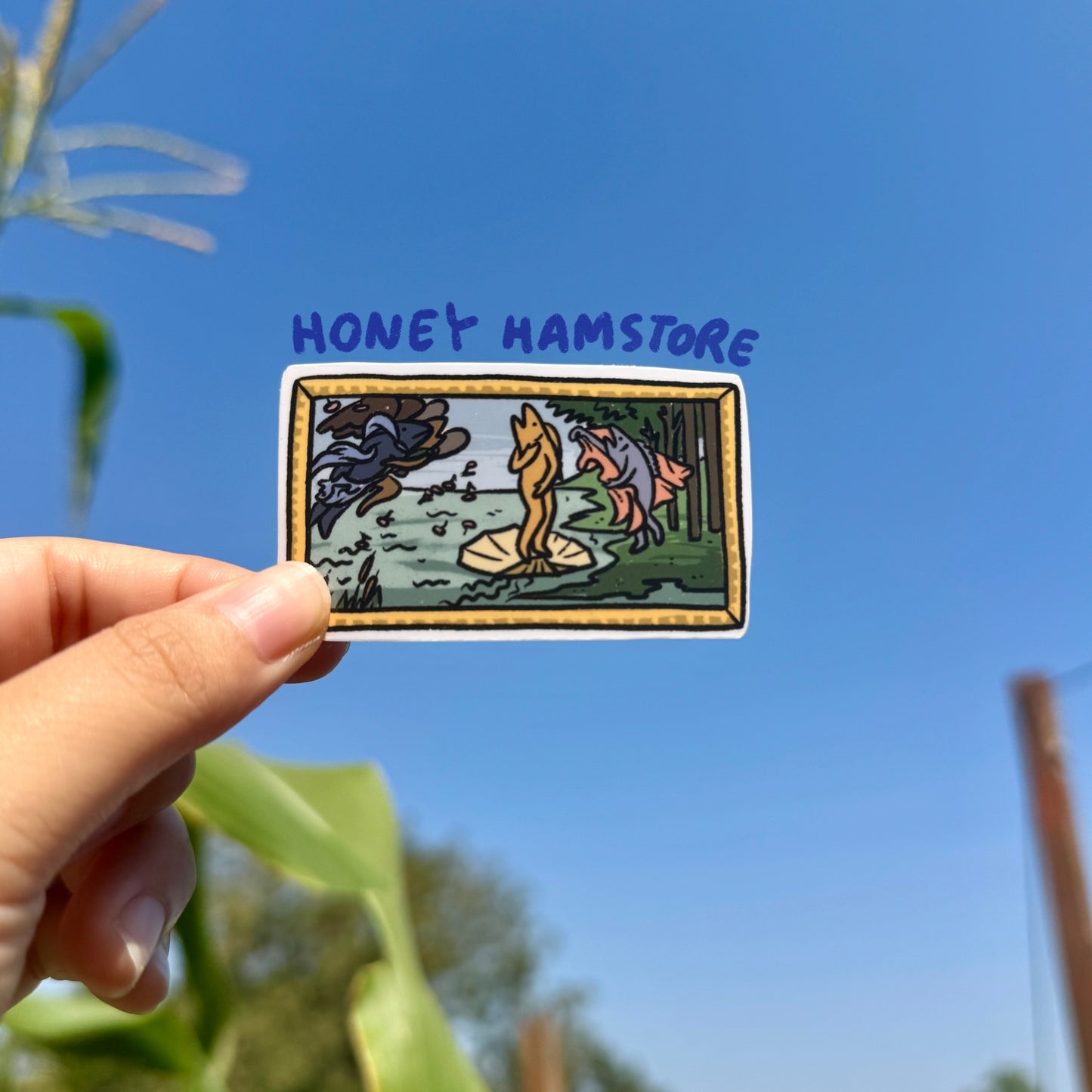 Fish Art Sticker Series 1 | Art History Sticker | Fish Gallery Oil Painting | Artist | Cute Laptop Sticker | Gifts under 5 | Water Resistant