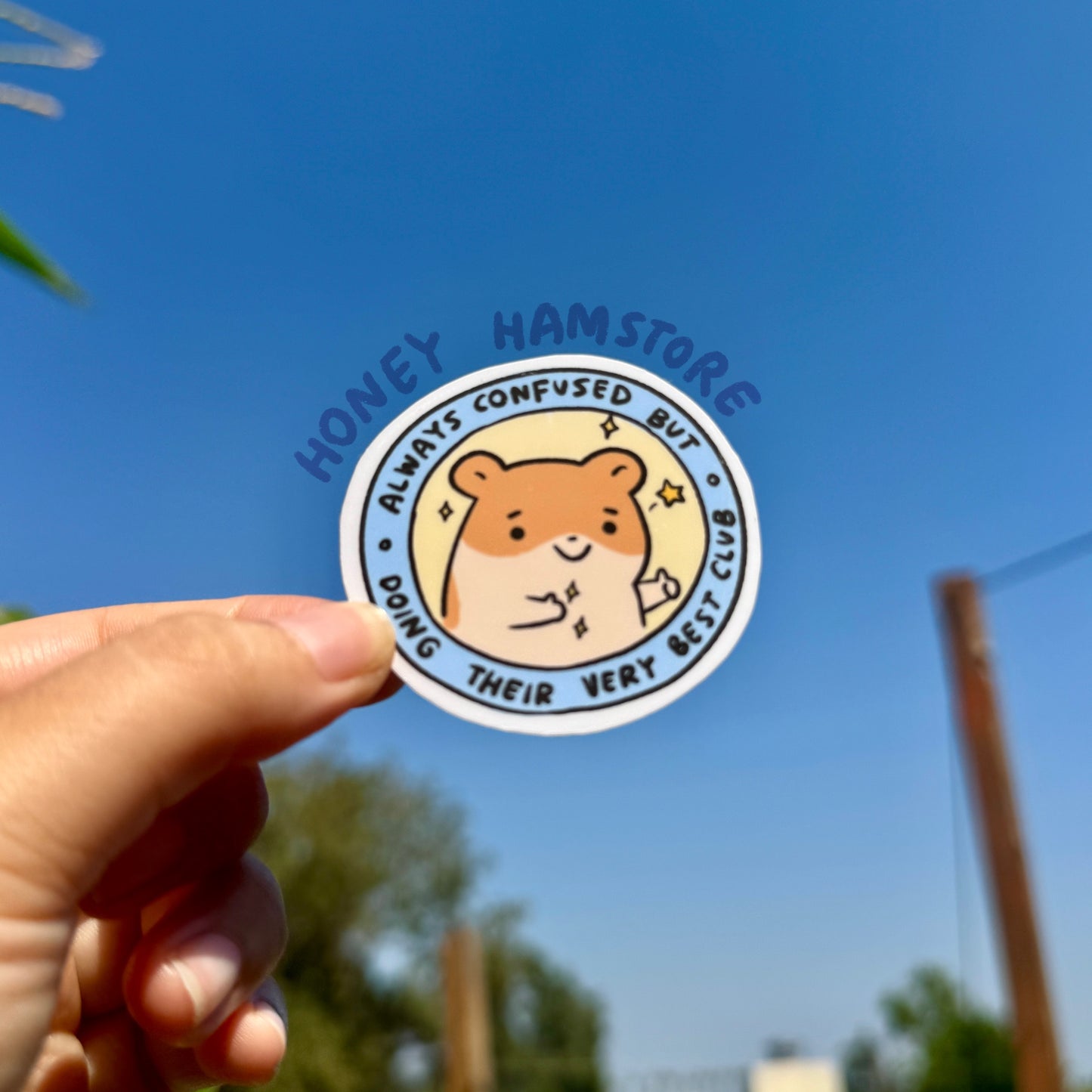 Always Confused But Doing Their Very Best Club | Funny and Cute Laptop Sticker | Gifts under 5 | Water Resistant | Water Bottle | Vinyl