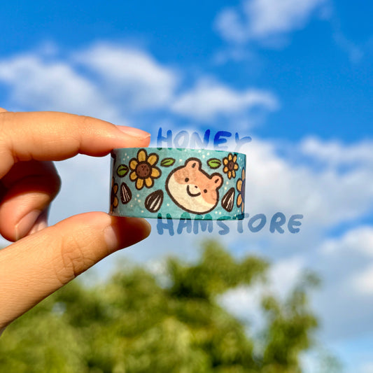 Hamster Sunflower | Cute Planner Journal Scrapbook Kawaii Decorating Stationery | Fun | Hamster Possum Raccoon 2cm x 5m